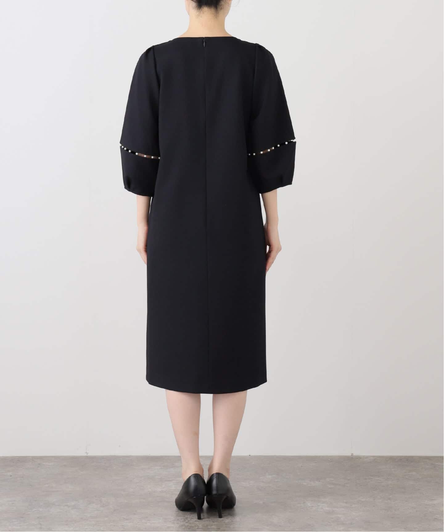 洗える】パールスリーブサックワンピース（ワンピース）｜La Totalite
