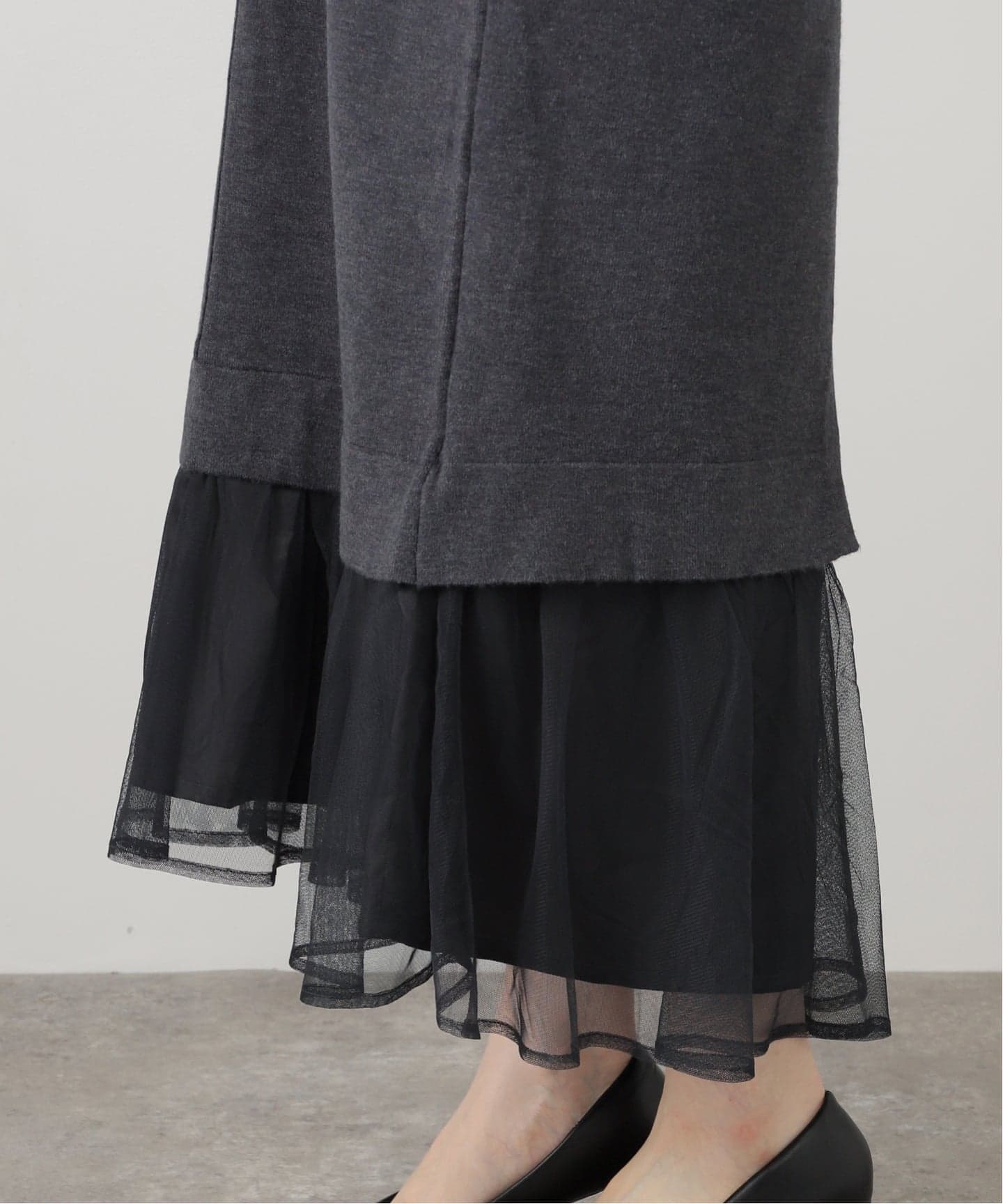 洗える】TORRAZZO DONNA/トラッゾドンナ ニット×チュール ワンピース