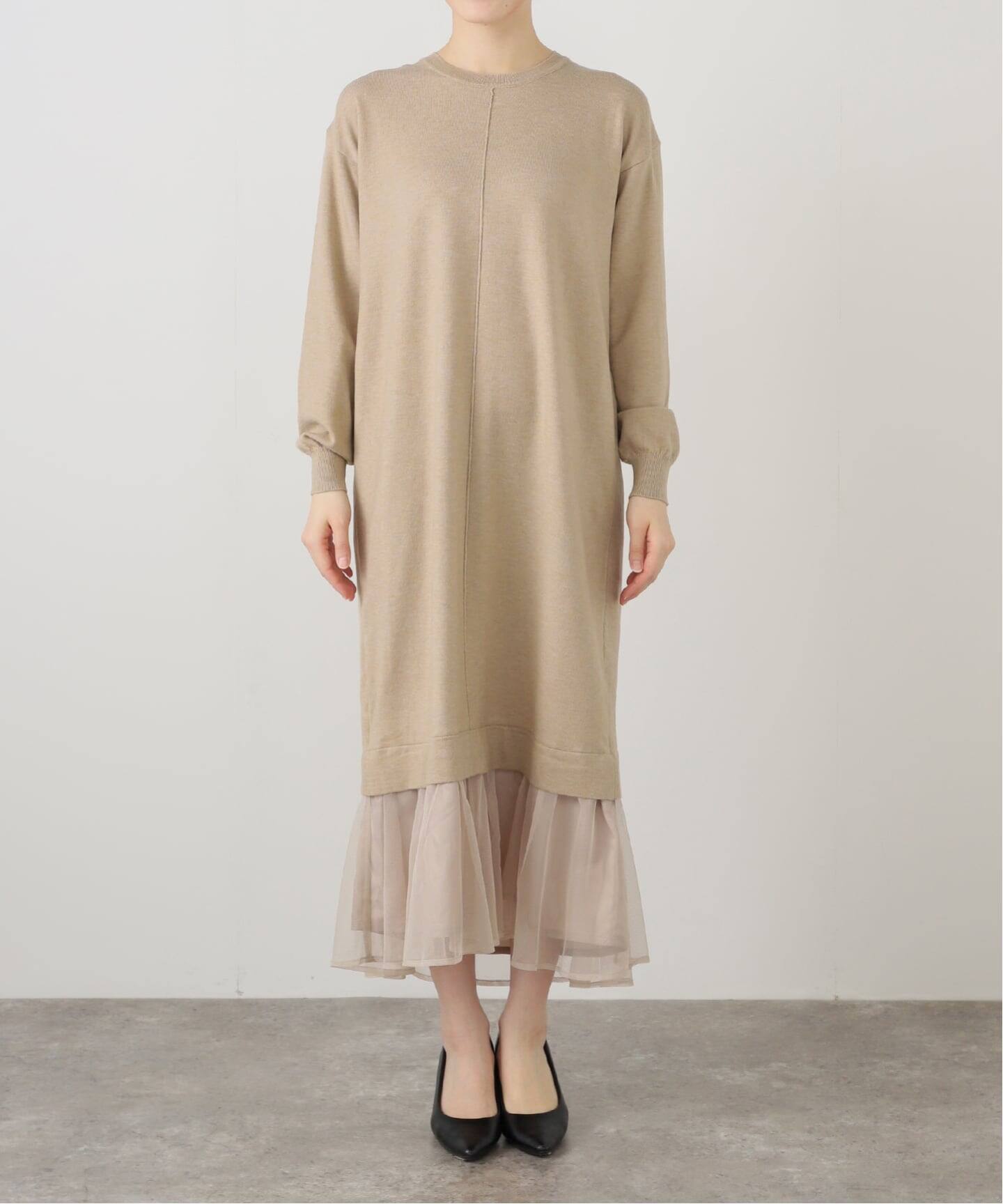 洗える】TORRAZZO DONNA/トラッゾドンナ ニット×チュール ワンピース