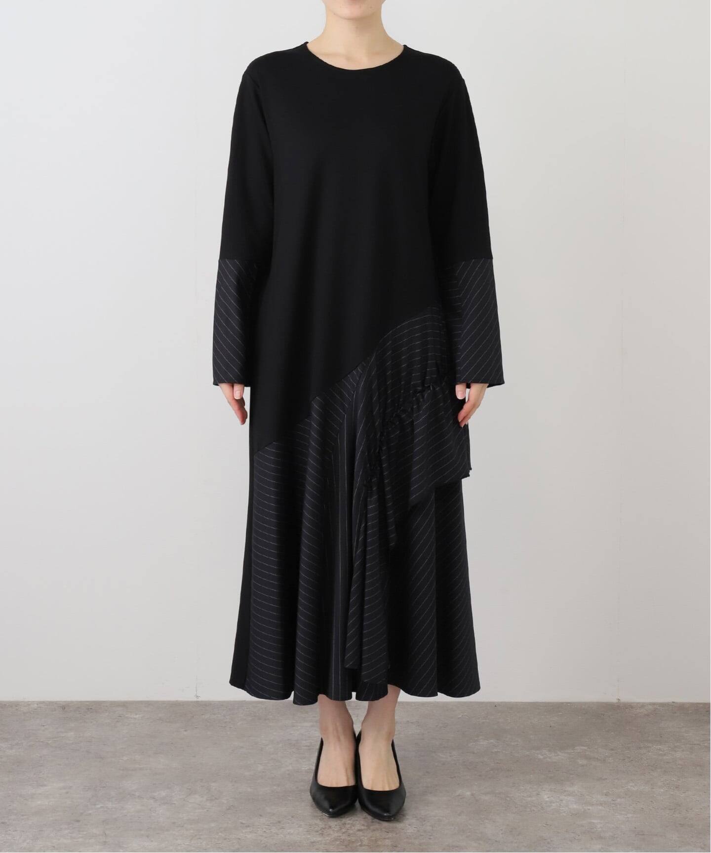 洗える】MARECHAL TERRE/マルシャルテル ランダムストライプワンピース