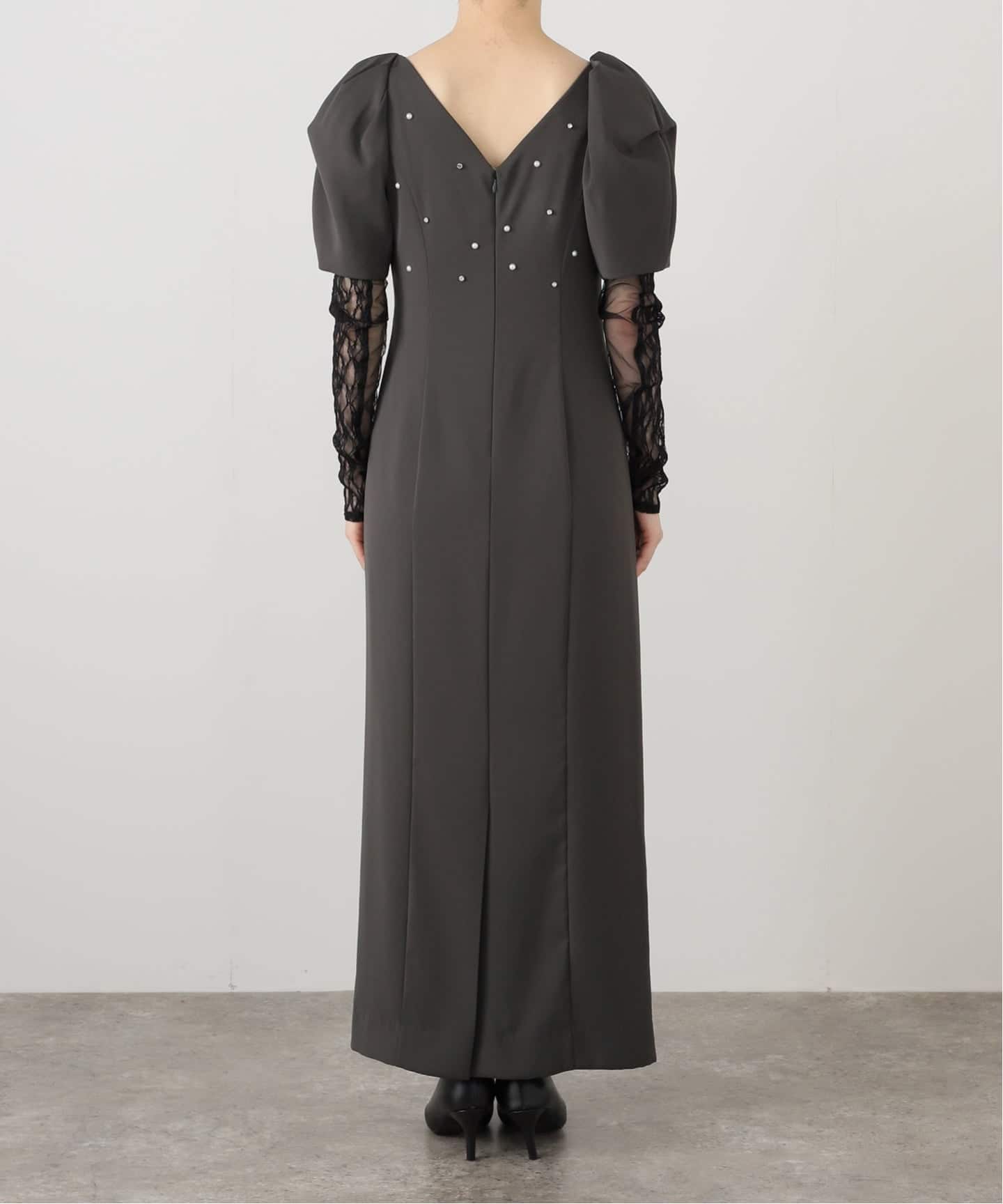 レースアームドレープドレス（ドレス）｜La Totalite（ラ トータリテ