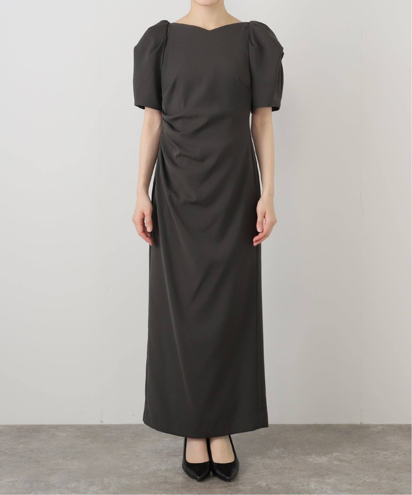 レースアームドレープドレス（ドレス）｜La Totalite（ラ トータリテ