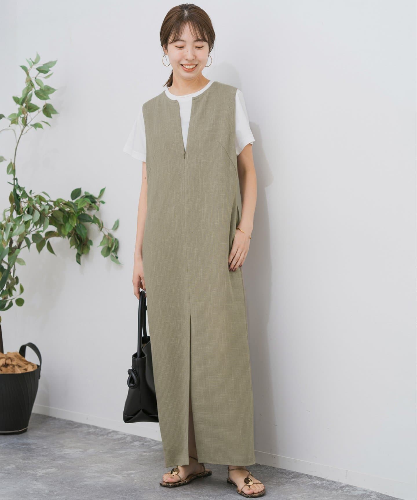 Spick and Span ワンピース 黒x白(チェック) 0402225Y0225 カラミIラインワンピース(ワンピース)|Spick and Span