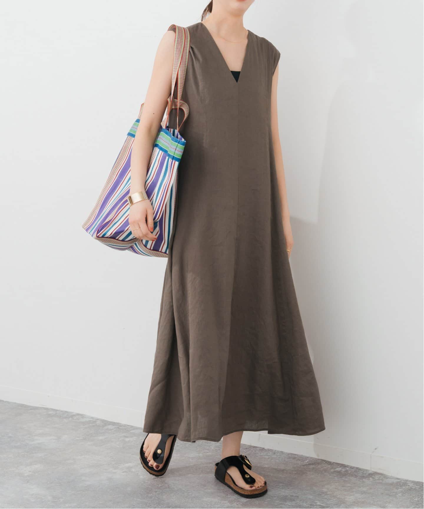 spick&span リネンブレンド2wayフレアワンピース リネンブレンド2WAYフレアワンピース（ワンピース）｜Spick and