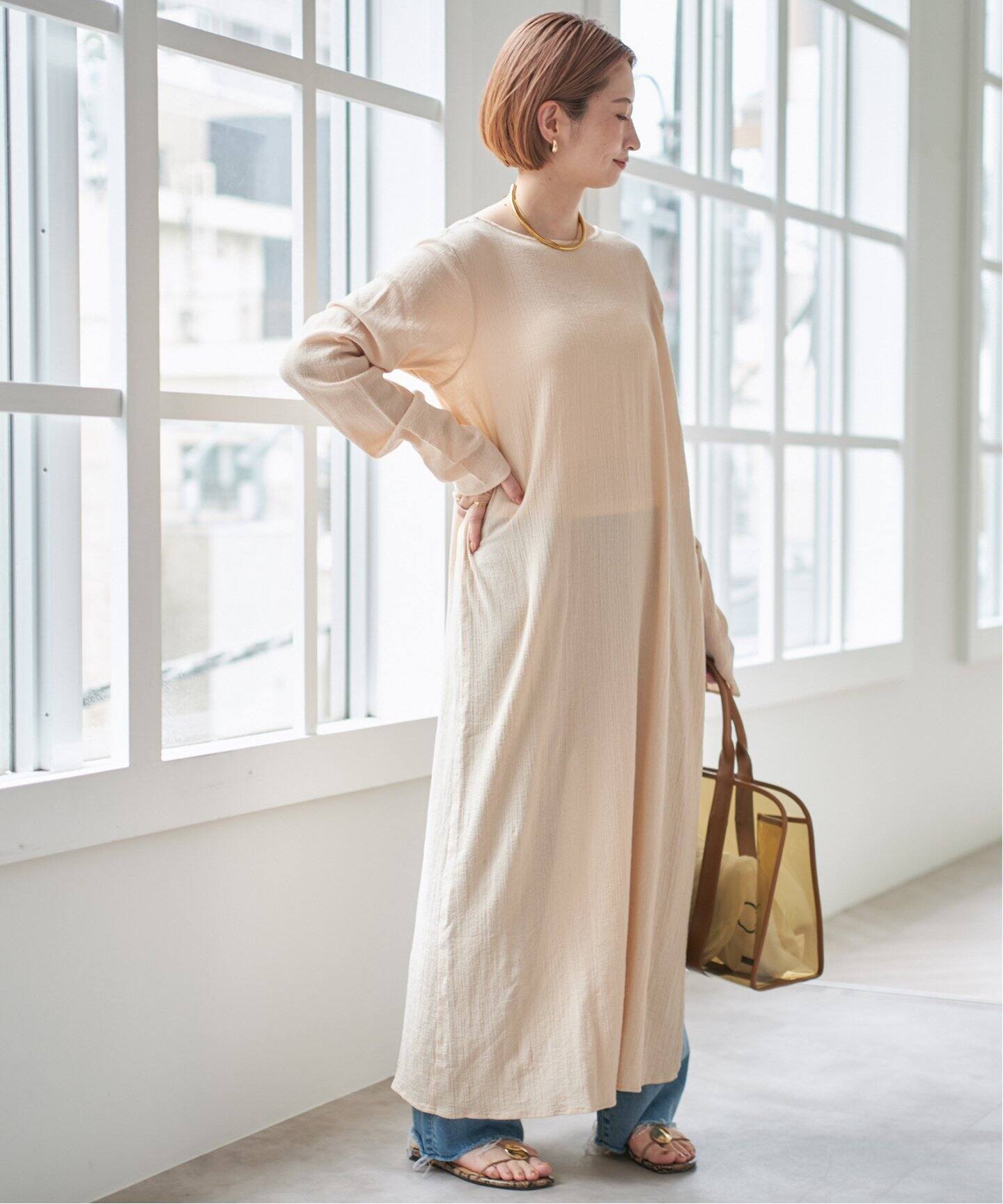 コットンクレープルーズワンピース（ワンピース）｜Spick and