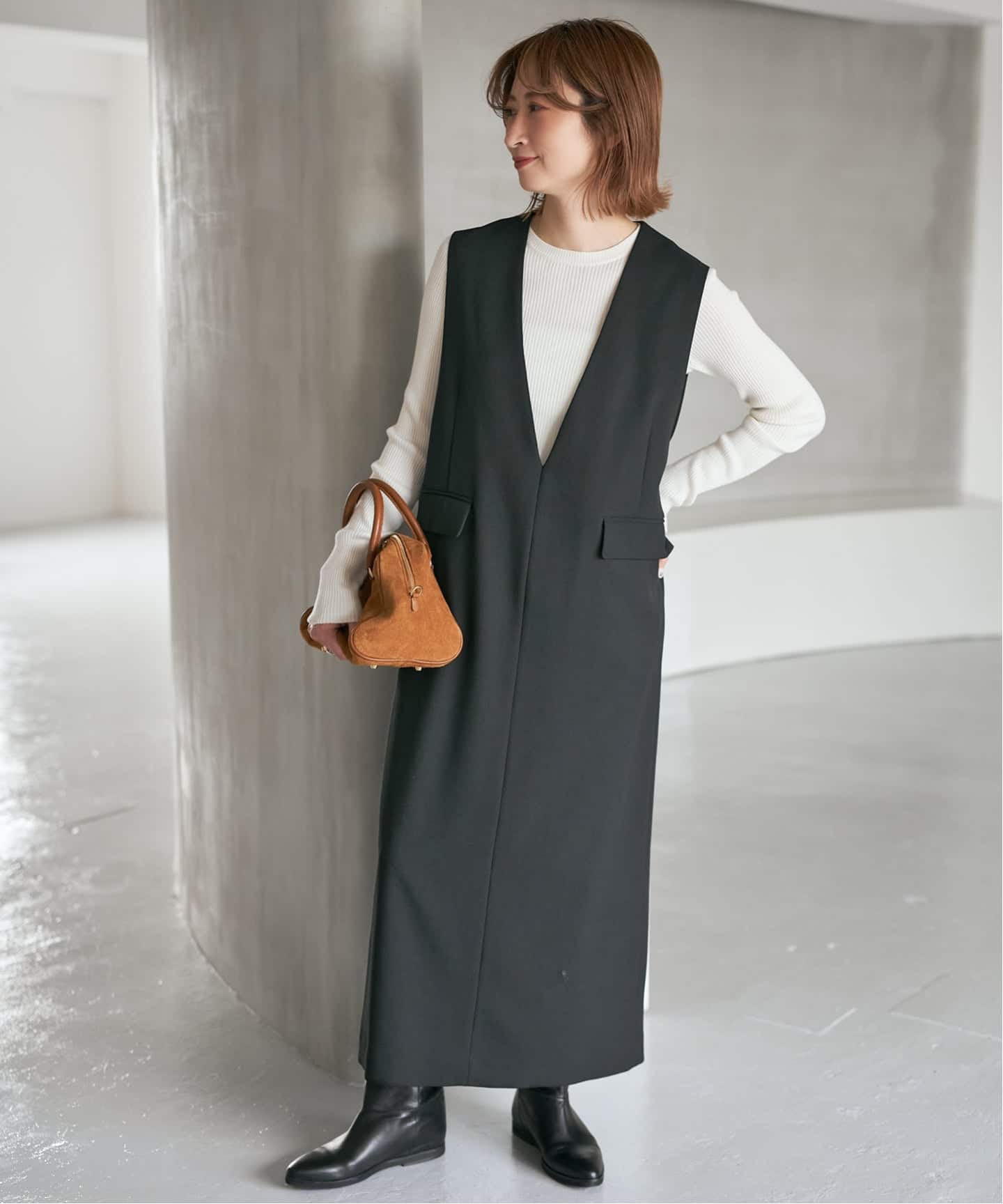 WEB限定 / 追加》ダブルクロスVネックワンピース（ワンピース）｜Spick