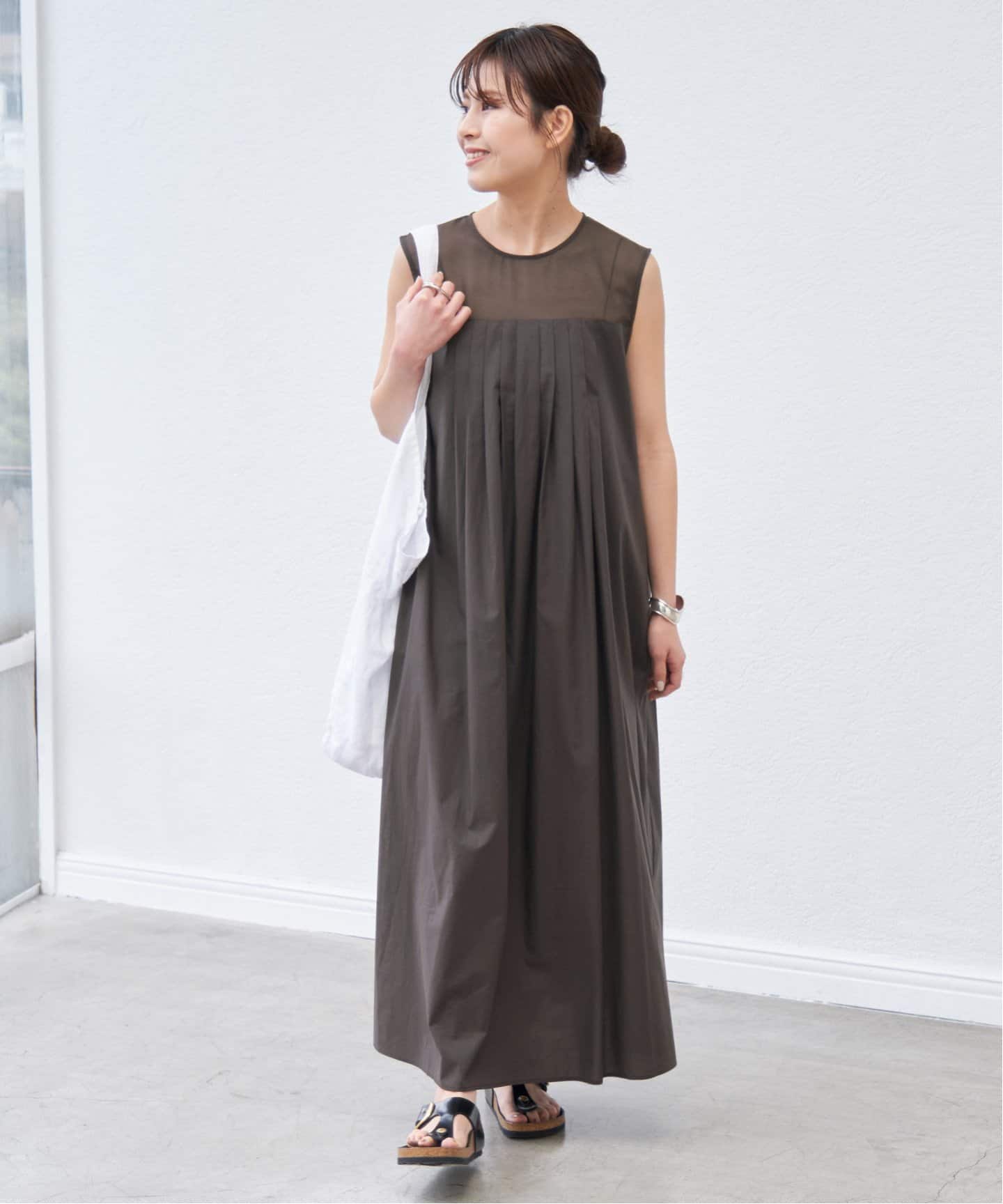 Spick & Span シアーヨーク切り替えワンピース　 ブラウン36サイズ 追加》シアーヨーク切替ワンピース（ワンピース）｜Spick & Span