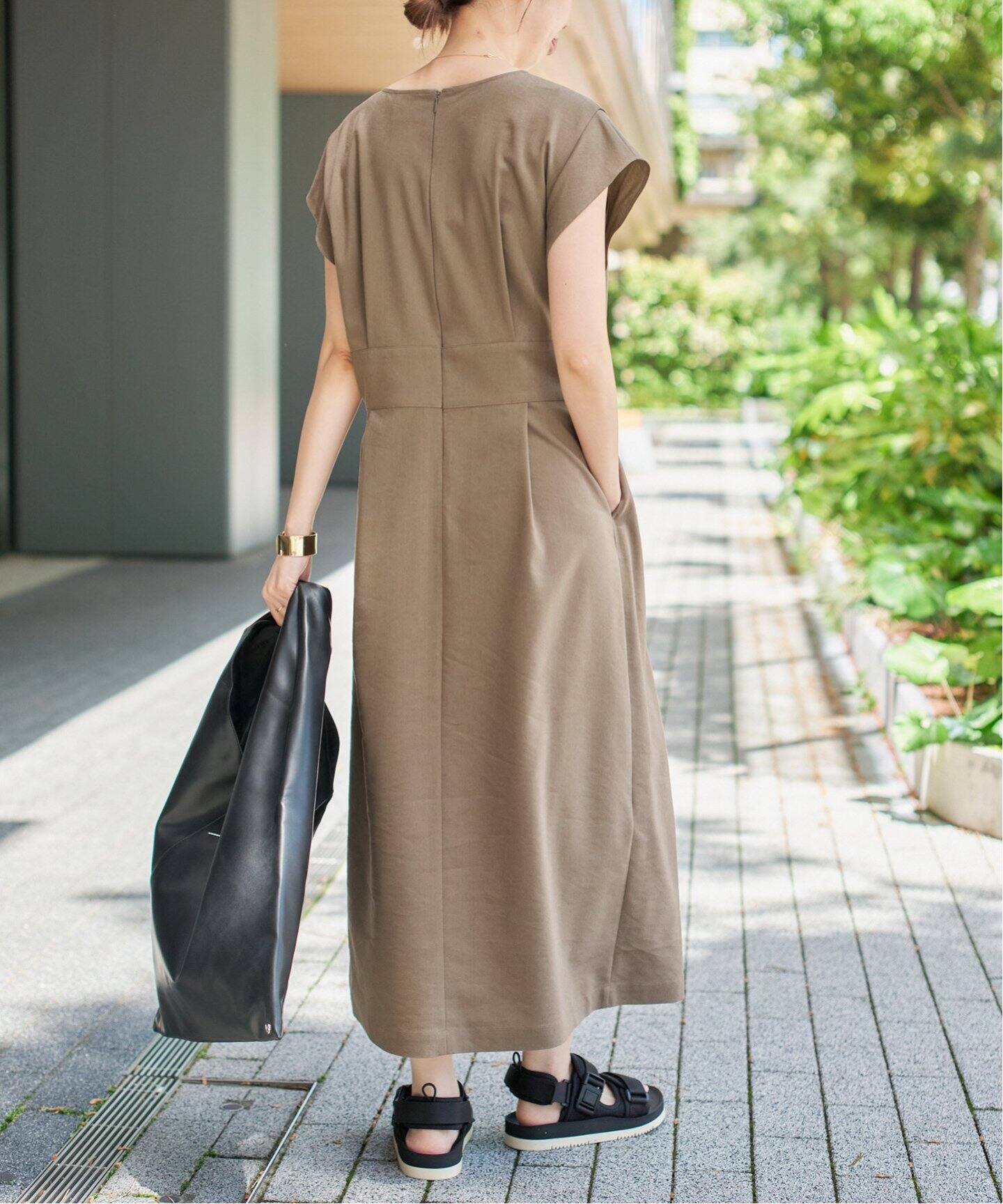 Spick&Span リネンレーヨンストレートワンピース リネンレーヨンストレートワンピース | スピック＆スパン(Spick