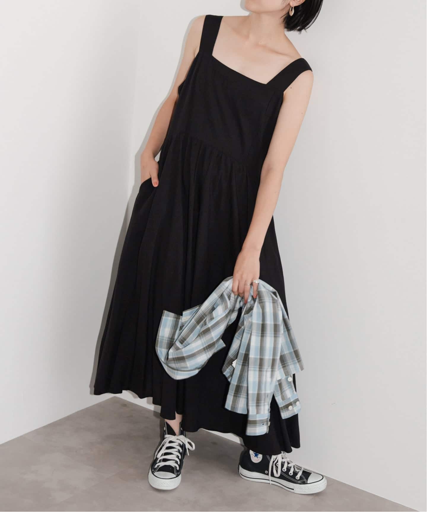 K.Ayami*S スクエアカットギャザーワンピース（ワンピース）｜Spick