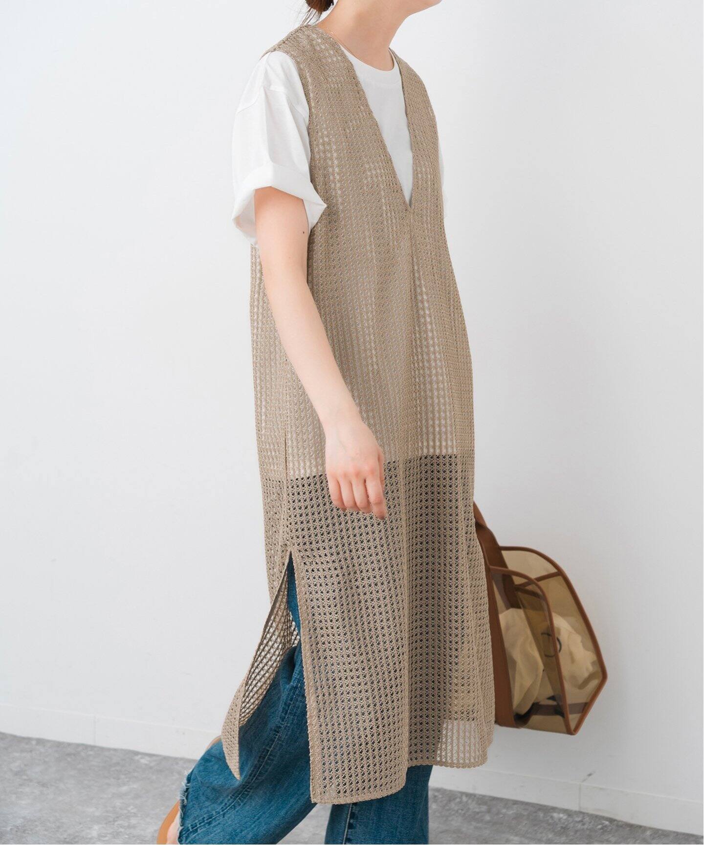絡み織りメッシュレースベスト（ワンピース）｜Spick and Span 