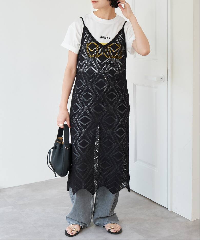 ダイヤ透かし編みニットキャミワンピース（ワンピース）｜Spick & Span 