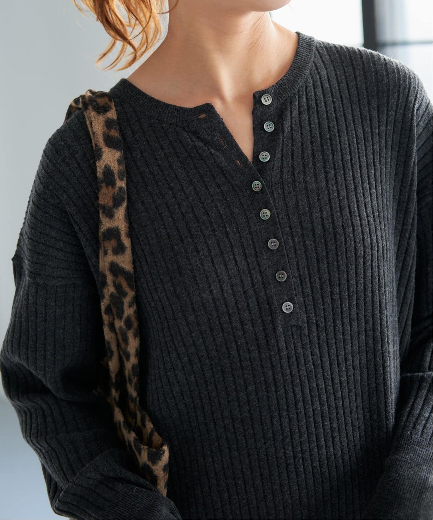 spick&span♡ヘンリーネックリブニットワンピース♡ロング 追加予約》手洗い可 / ヘンリーネックリブニットワンピース
