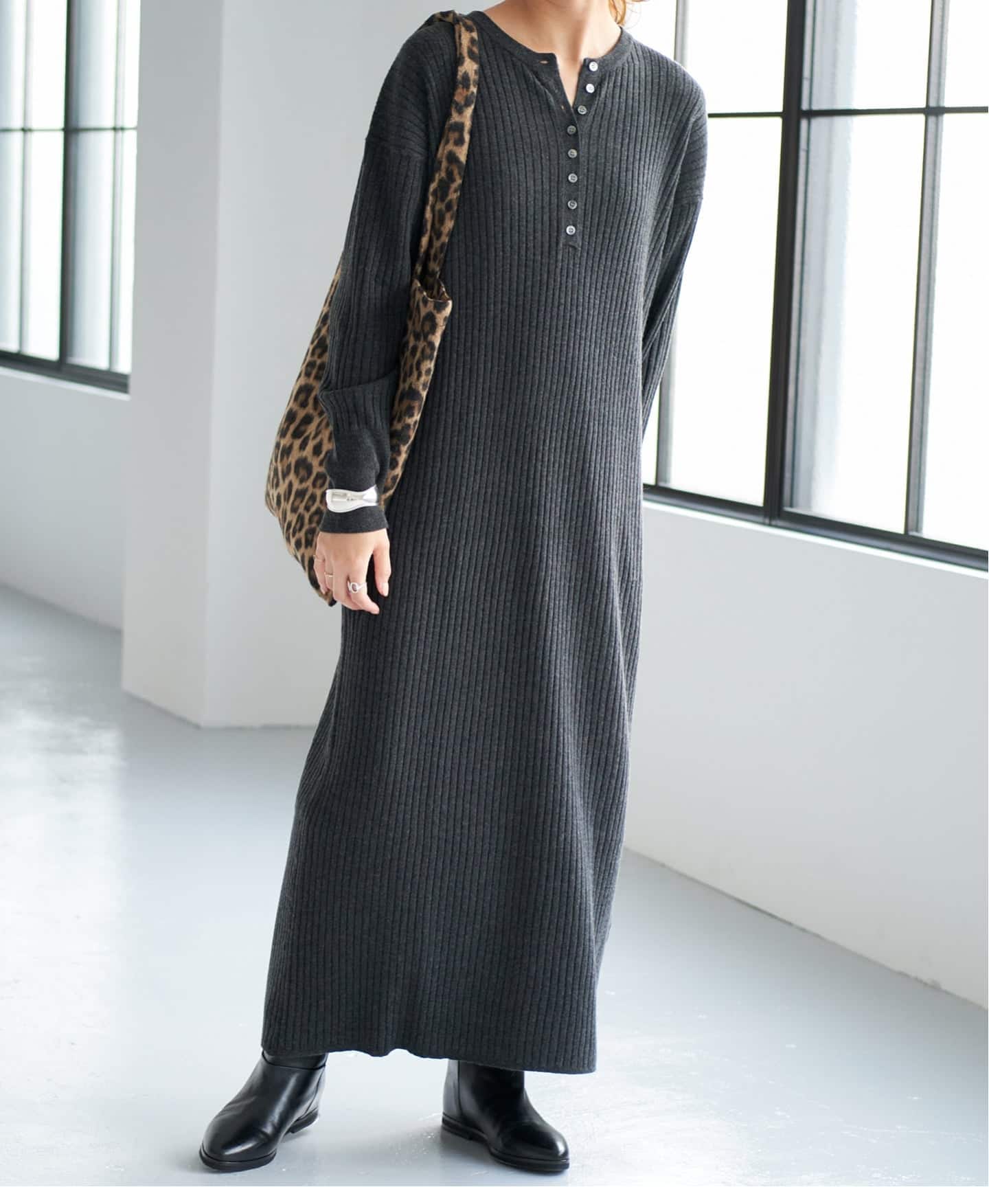 Spick&Span ウールライクツイル キャミソールドレス　ワンピース　36黒 Spick & Span（スピックアンドスパン）の「≪追加≫ウールライク