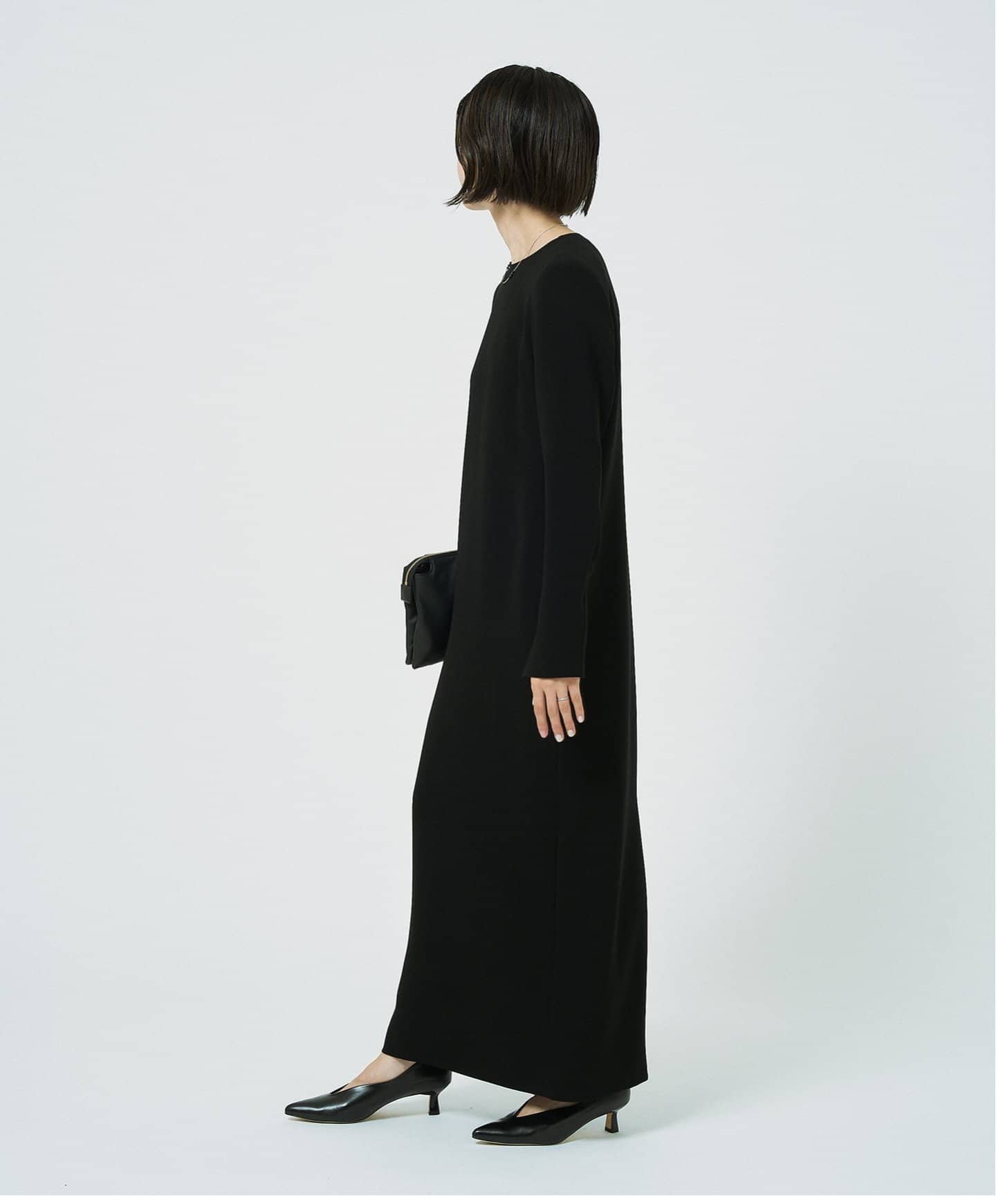 アルカ　ロンディネラ　黒 よそいきオーバーフラップロングCT #BLACK [D224-C146] – ciacura