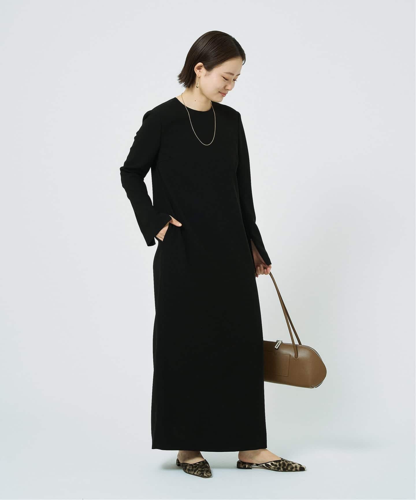 美品　ENFOLD ブラック　黒　ダブルクロス Aラインポケット ドレス ダブルクロスドレス / GRACE CONTINENTAL | GRACE CONTINENTAL