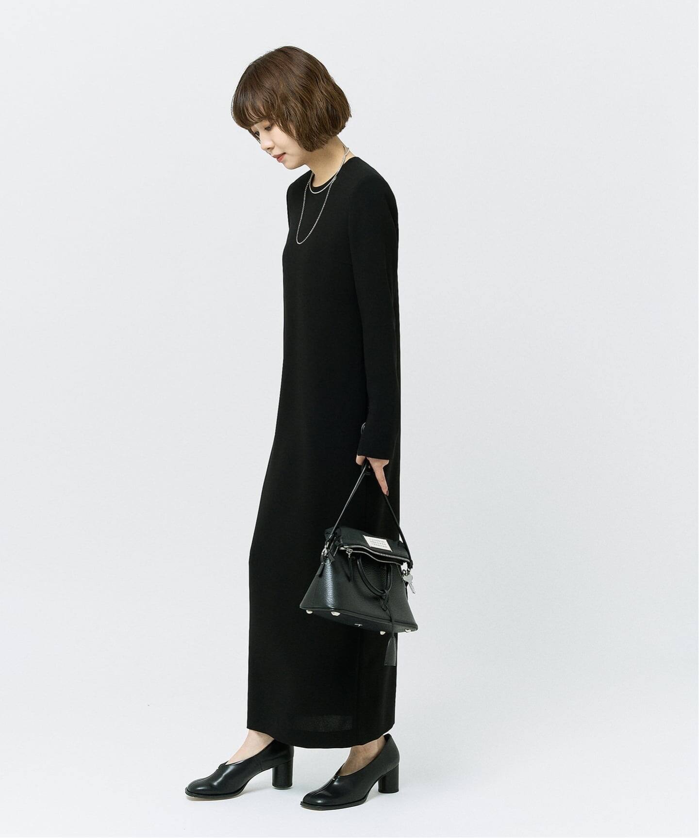 追加8》ダブルクロスミニマルロングドレス（ワンピース）｜HARDY NOIR