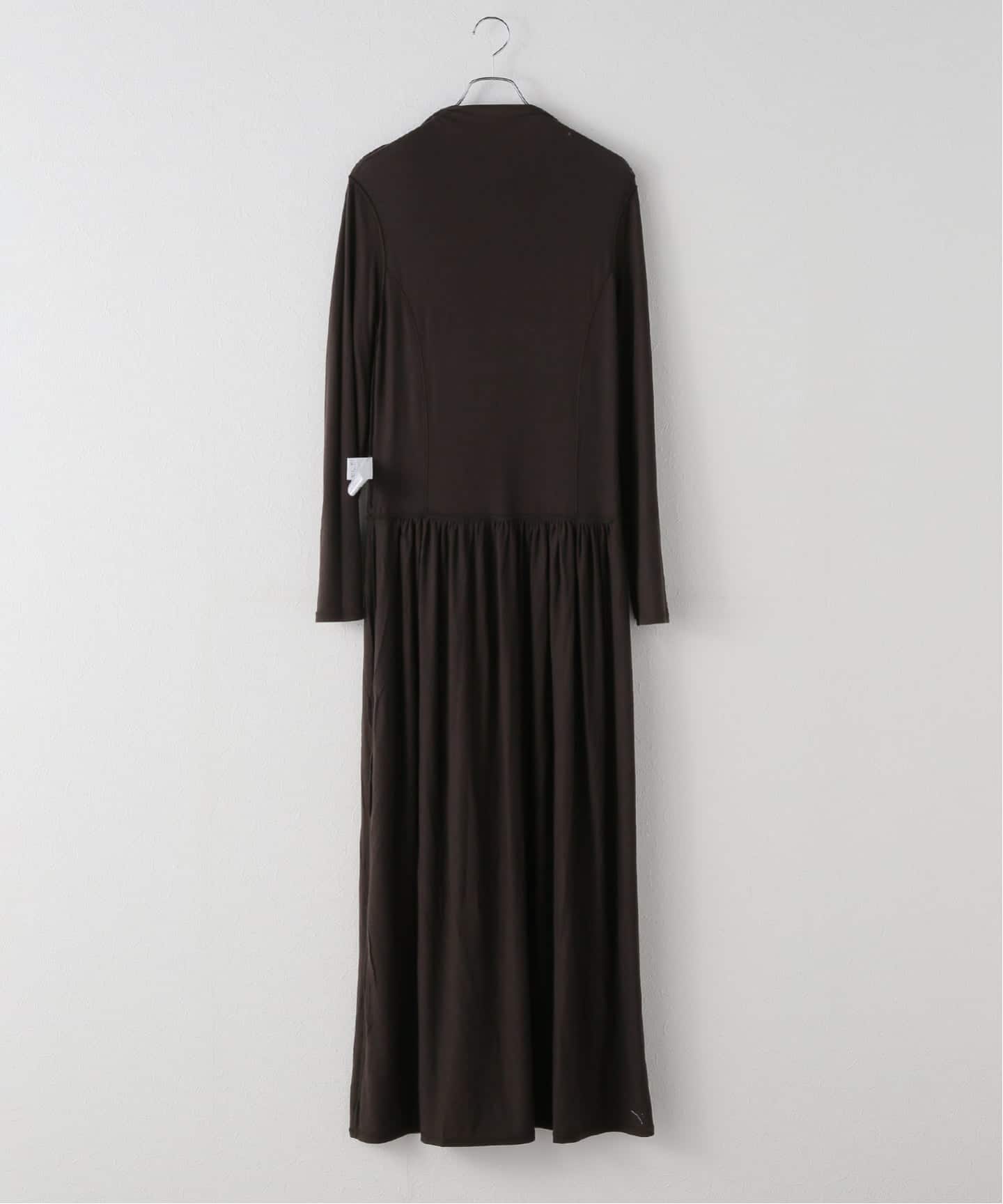 Amomento ダークブラウン 長袖カットソーワンピース Amomento ダークブラウン 長袖カットソーワンピース Amomento ダーク