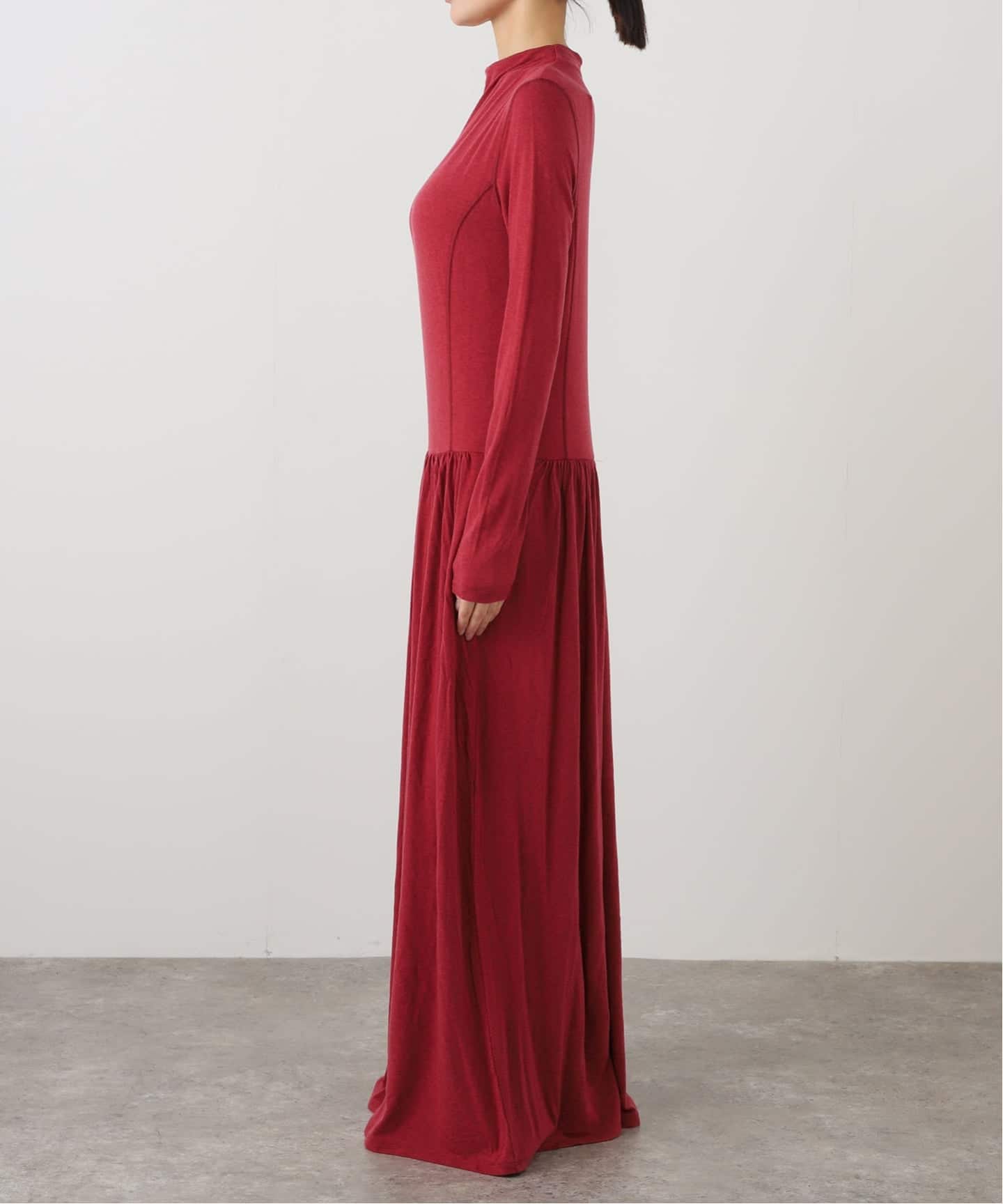 AMOMENTO / アモーメント MOCK NECK JERSEY DRESS（ワンピース