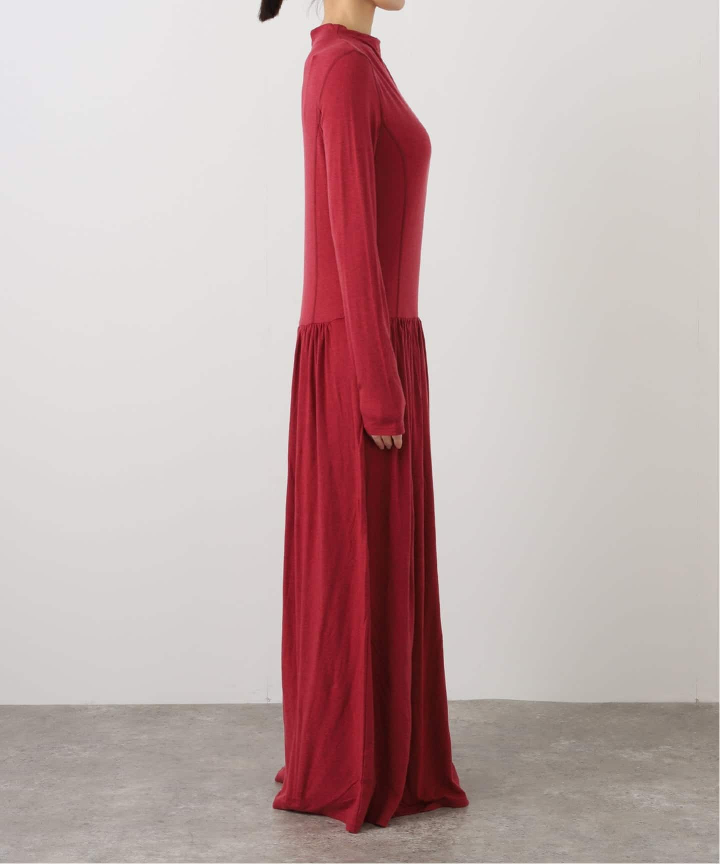 AMOMENTO / アモーメント MOCK NECK JERSEY DRESS（ワンピース