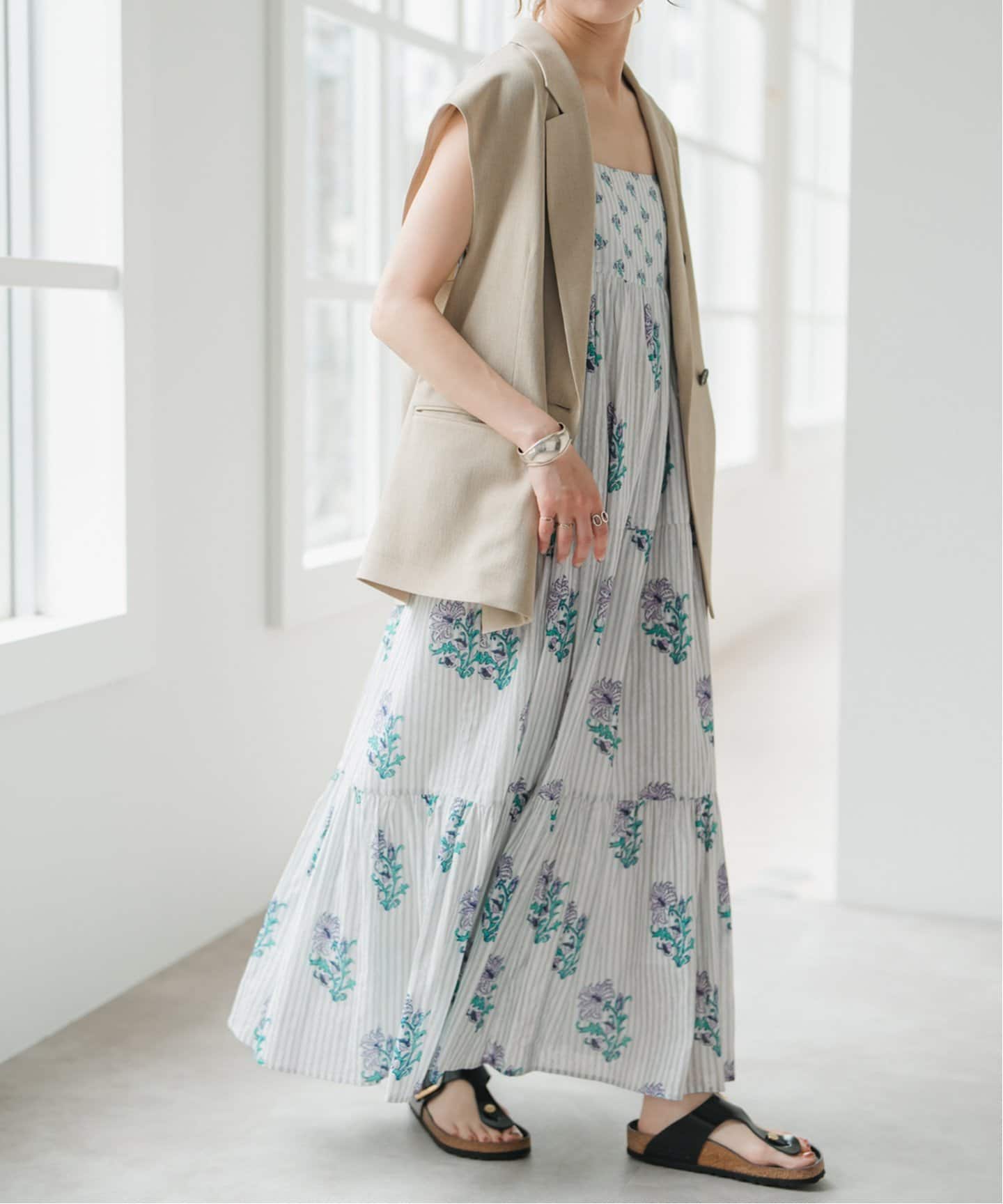 ne Quittez pas / ヌキテパ セール】ne Quittez pas / ヌキテパ COTTON JQD MARIGOLD PRINT