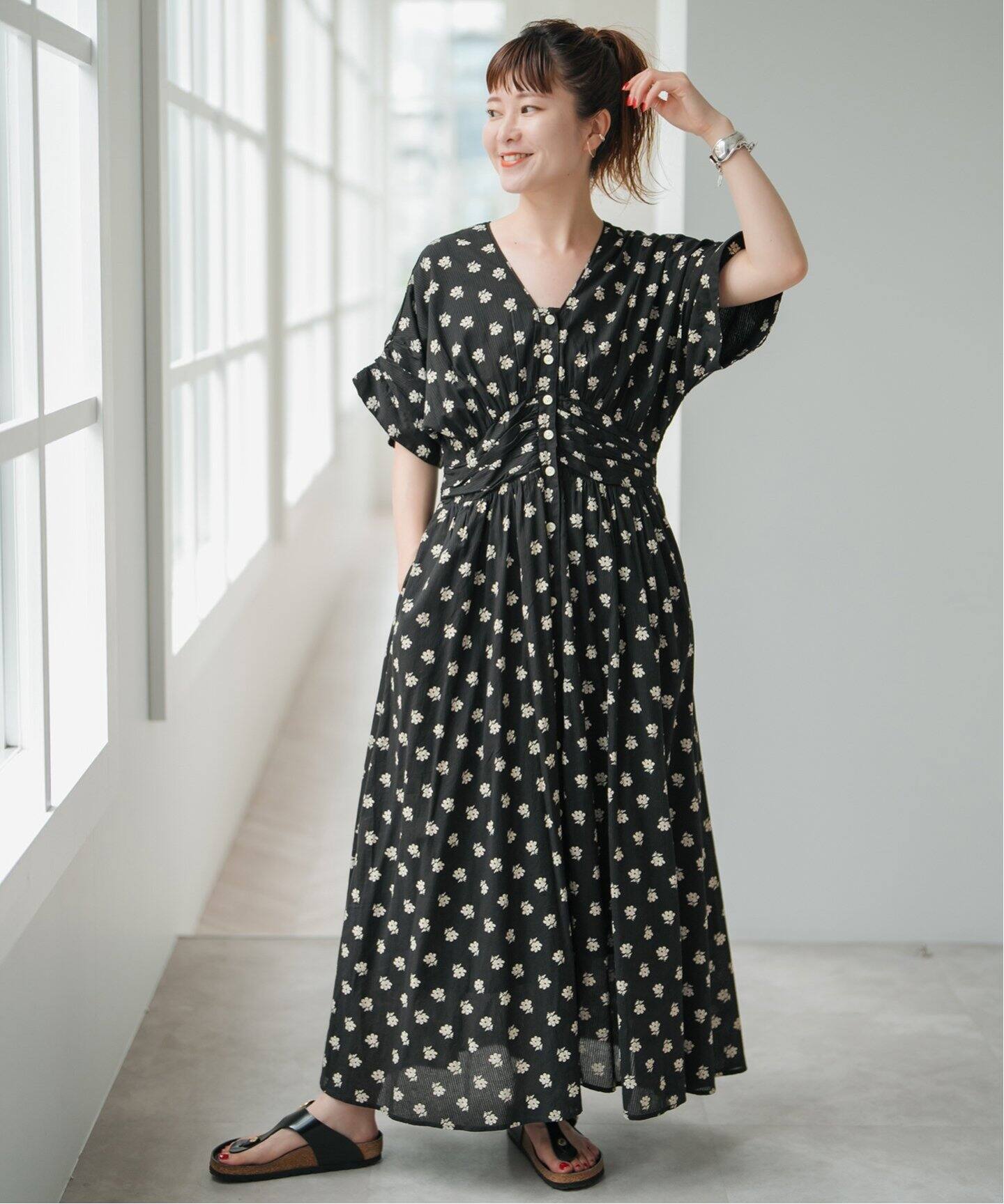 予約》ne Quittez pas / ヌキテパ WAIST GATHER DRESS（ワンピース 