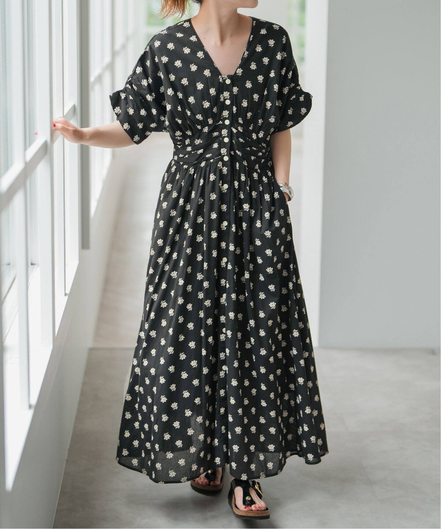 予約》ne Quittez pas / ヌキテパ WAIST GATHER DRESS（ワンピース  