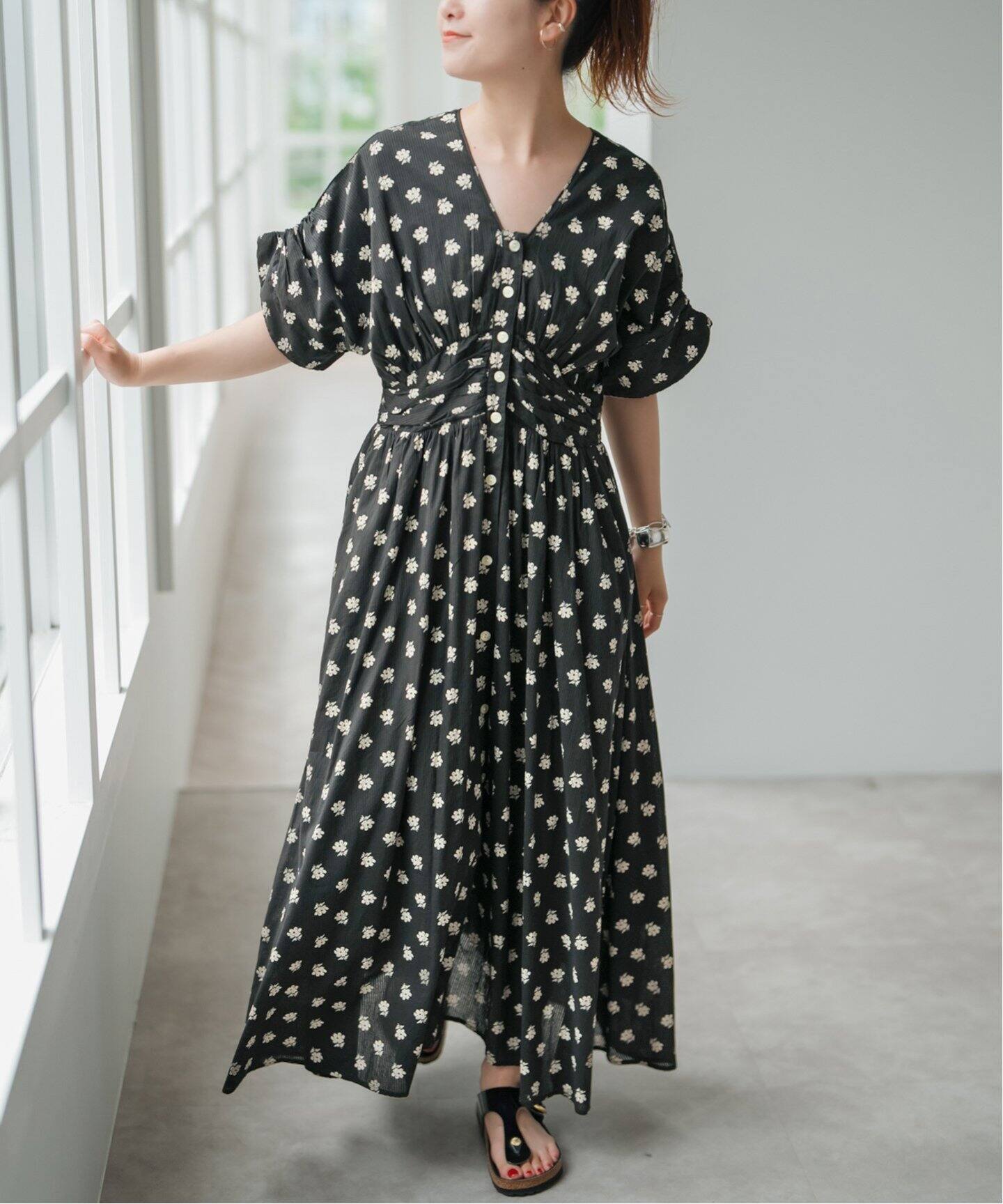 予約》ne Quittez pas / ヌキテパ WAIST GATHER DRESS（ワンピース  