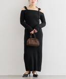 オフショルリボンニットワンピース