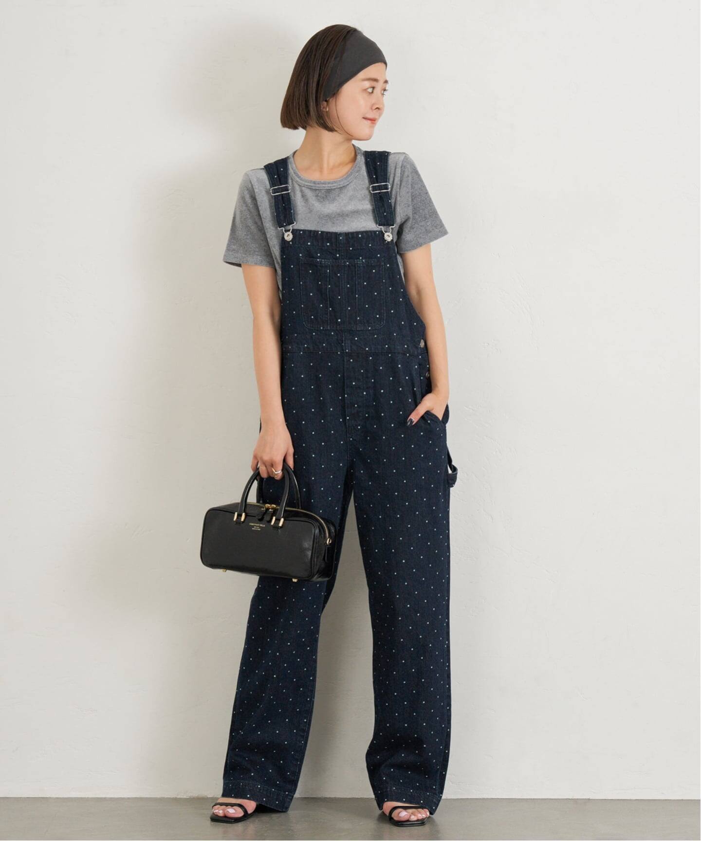 ドットデニムオーバーオール（サロペット／オーバーオール）｜U by