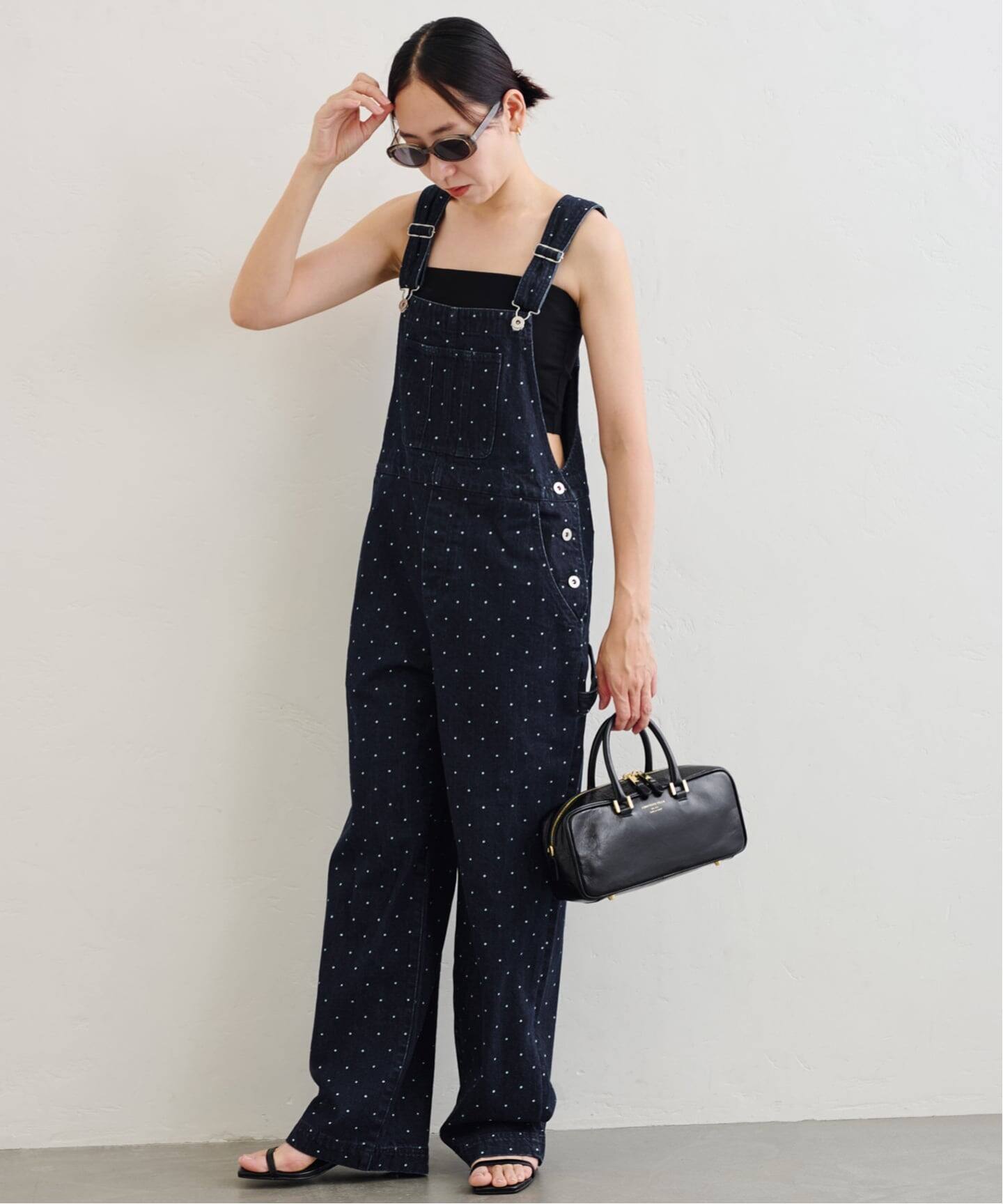 ドットデニムオーバーオール（サロペット／オーバーオール）｜U by