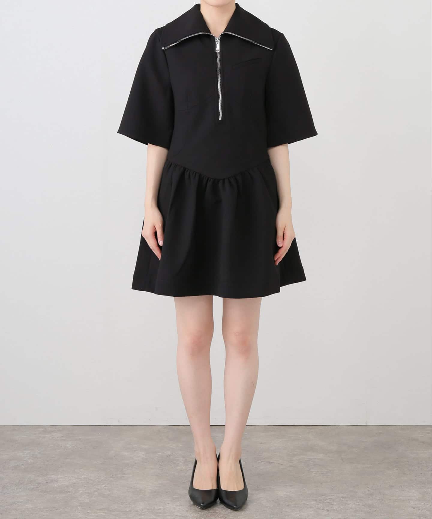 GANNI/ガニー Bonded Crepe Mini Dress（ワンピース）｜U by