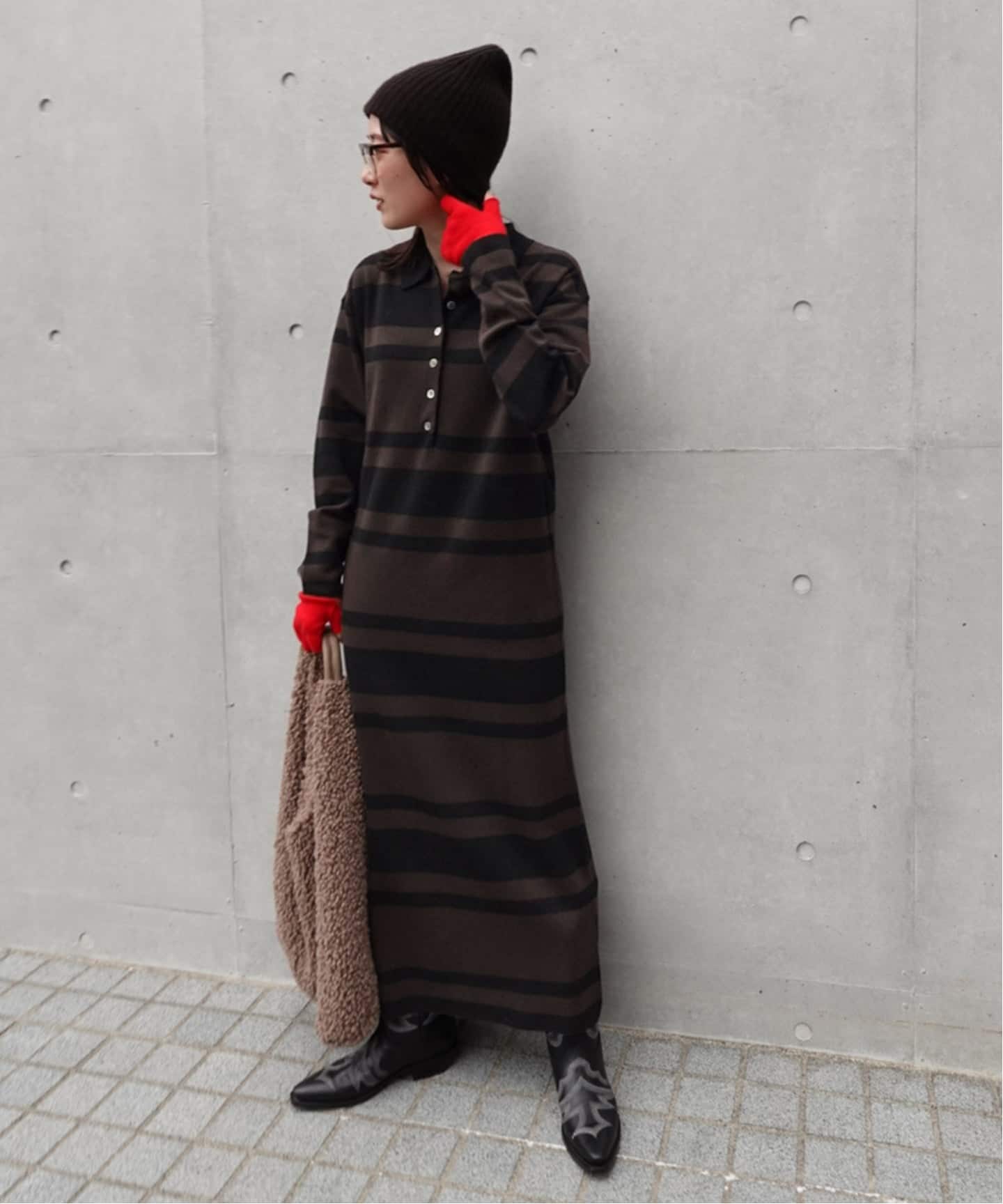 ポロシャツニットワンピース（ワンピース）｜FRAMeWORK（フレーム