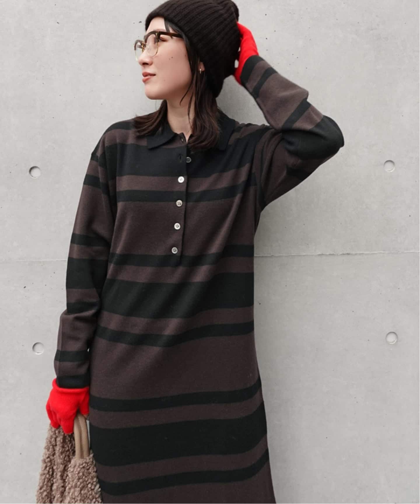 ポロシャツニットワンピース（ワンピース）｜FRAMeWORK（フレーム