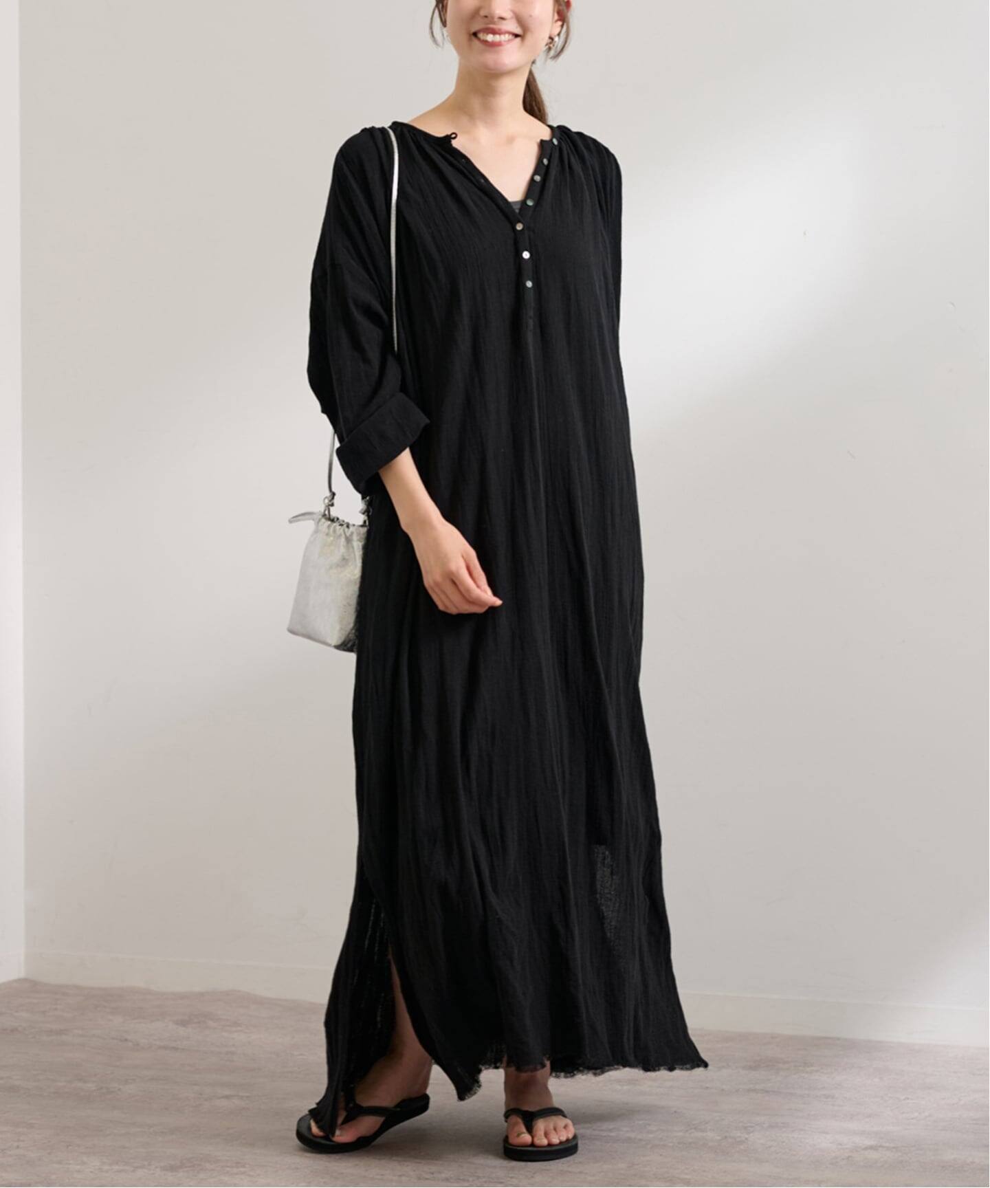 framework コットンクレープヘンリードレス FRAMeWORK｜コットンクレープヘンリードレス | Rakuten Fashion