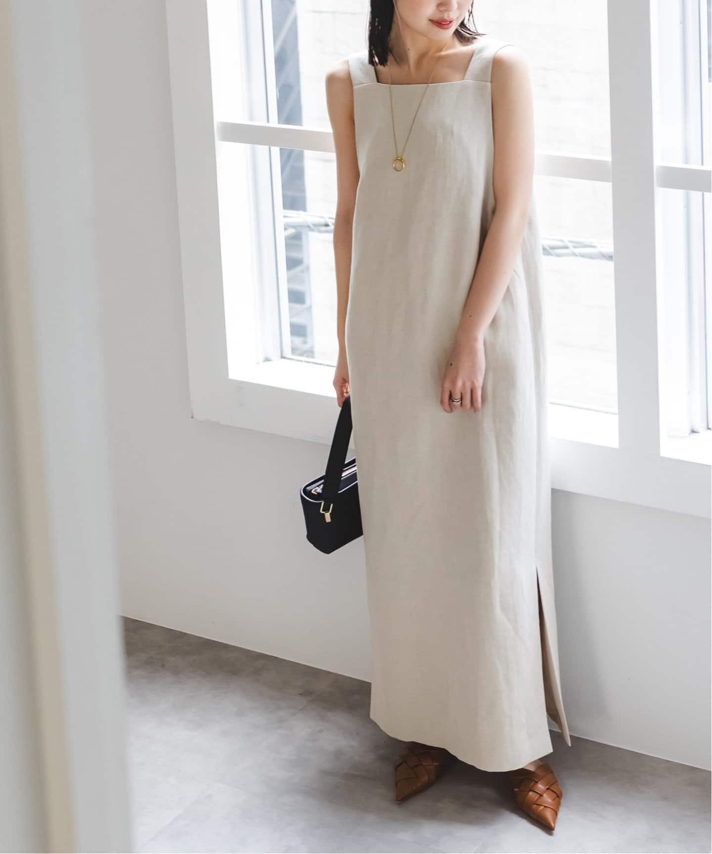 NOBLEラフツイル2ウェイストレートワンピース