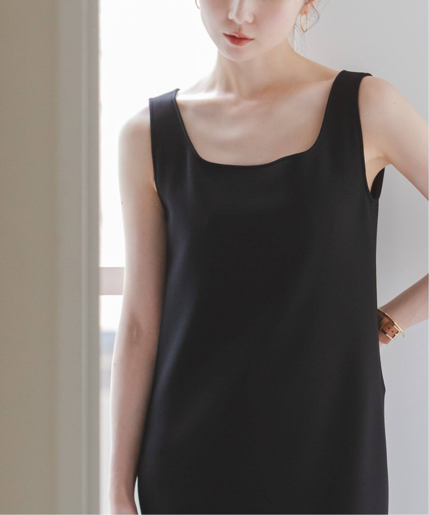 Noble ノーブル ニットライクジョーゼット2wayワンピース ノーブル NOBLE ニットライクジョーゼット2wayワンピース