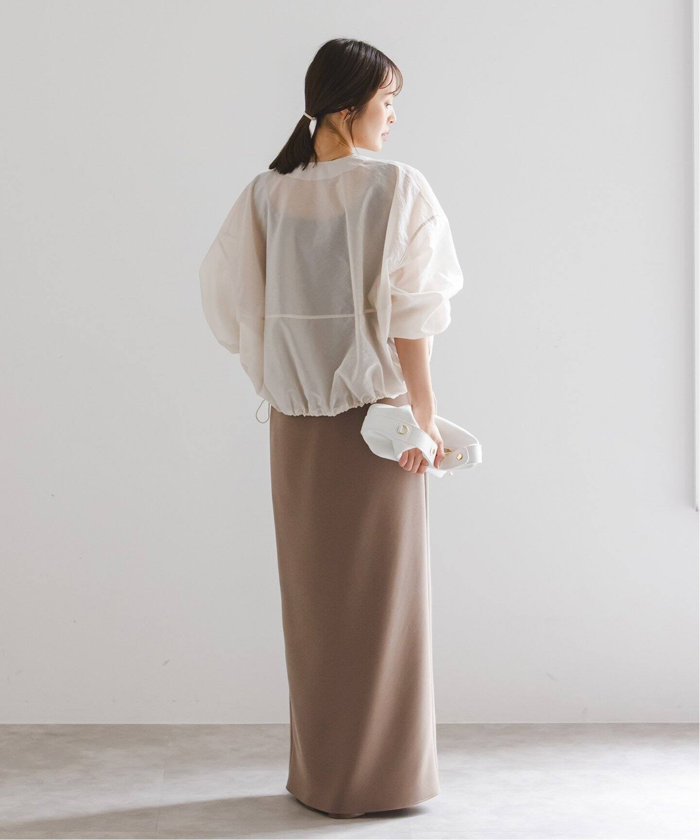 【NOBLE】ニットライクジョーゼット2wayワンピース☆ネイビー36 追加》【洗える】ニットライクジョーゼット2wayワンピース