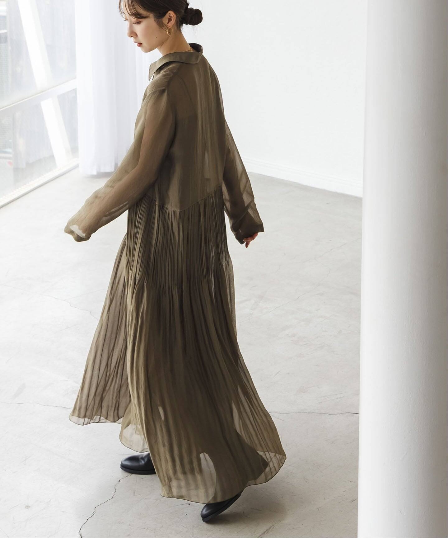 ヴィンテージオーガンプリーツワンピース（ワンピース）｜NOBLE