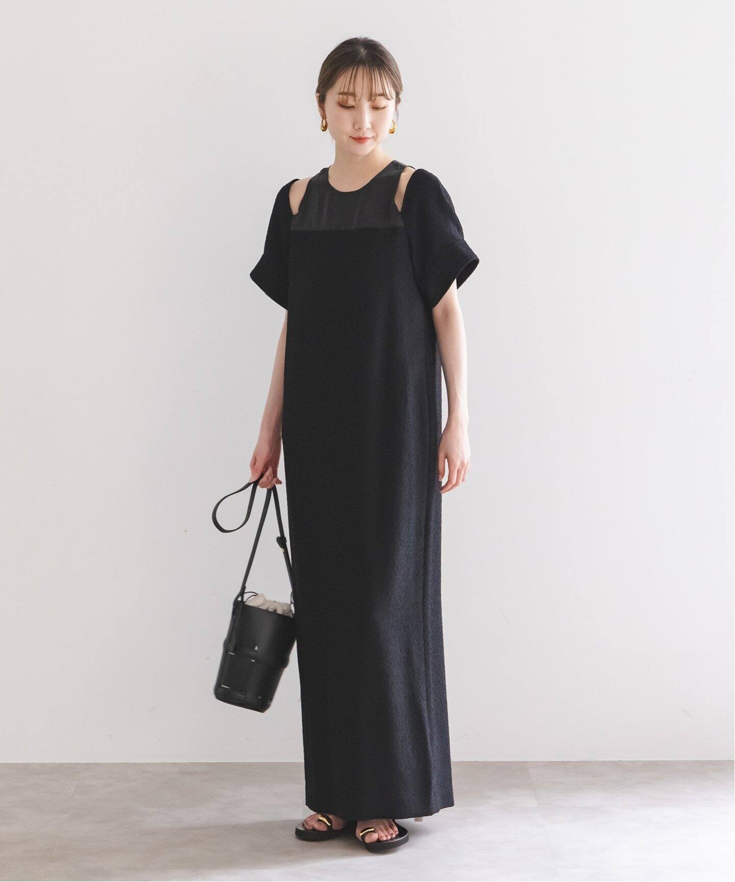 NOBLE セットアップドッキングワンピース ネイビー サイズ36 NOBLE セットアップドッキングワンピース ネイビー サイズ36