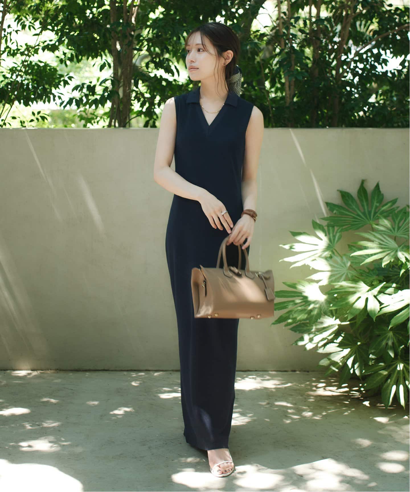 ワンピース L'AUBE BLANC Front drape jacquard Dress – L'AUBE BLANC