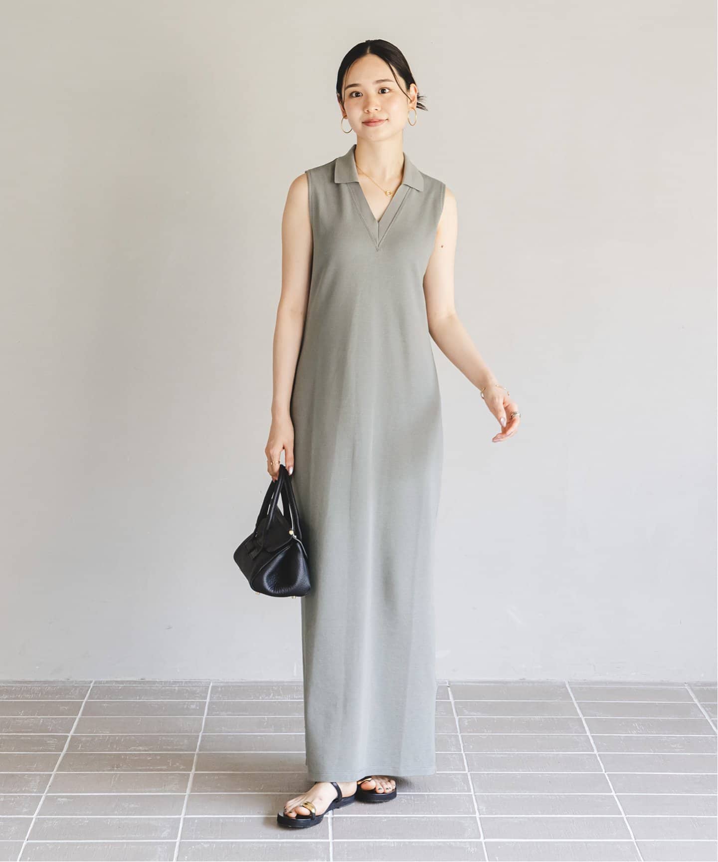 【NOBLE×L’AUBE BLANC】ミラノリブジャージワンピース NOBLE×L'AUBE BLANC】ミラノリブジャージワンピース（ワンピース