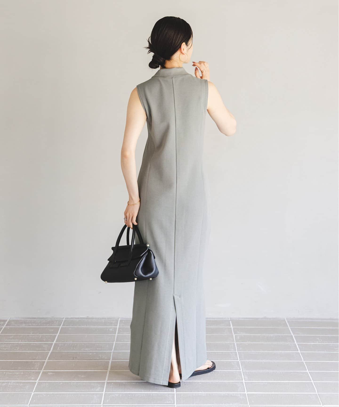 NOBLE×L'AUBE BLANC】ミラノリブジャージワンピース（ワンピース