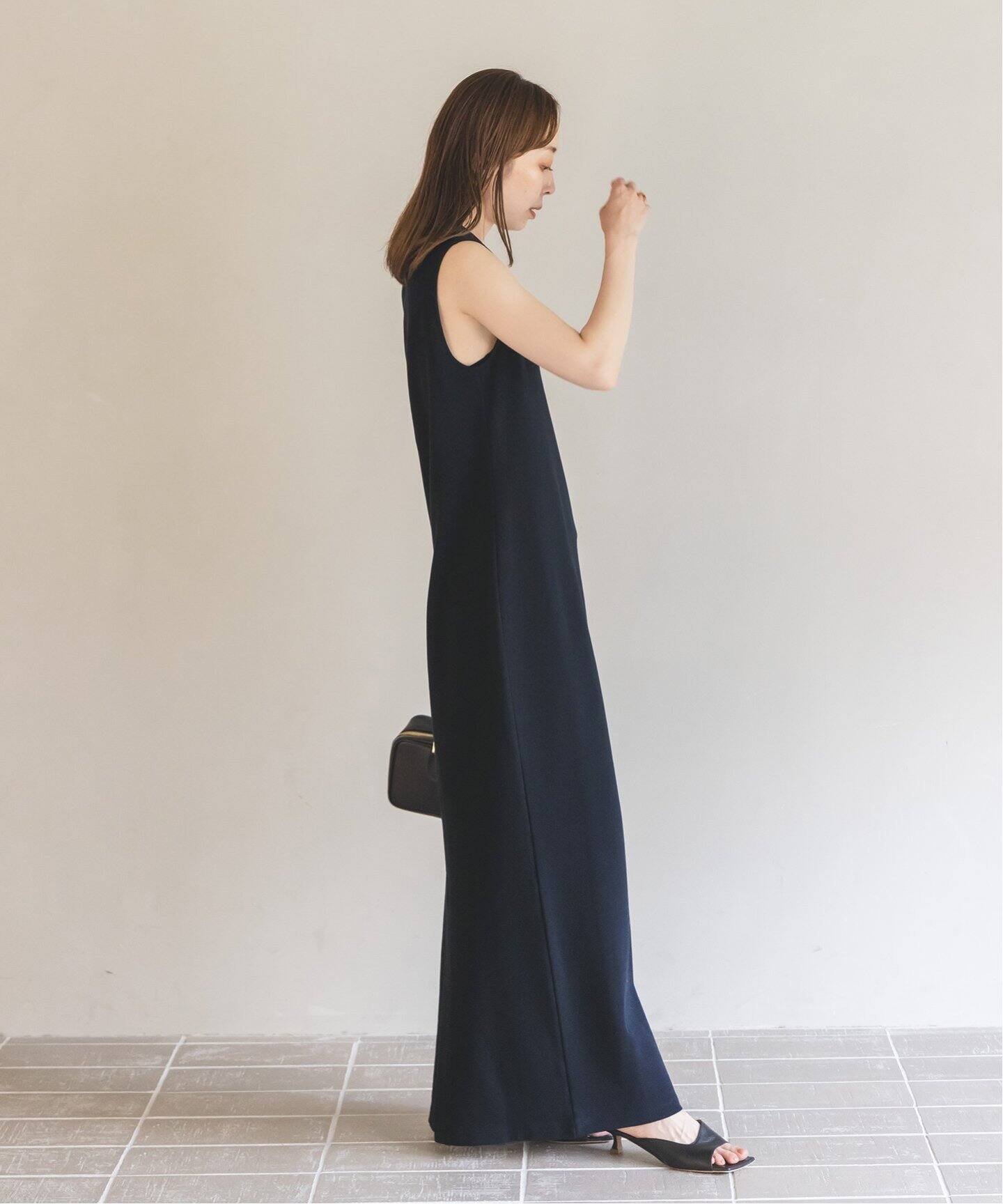 NOBLE×L'AUBE BLANC】ミラノリブジャージワンピース（ワンピース