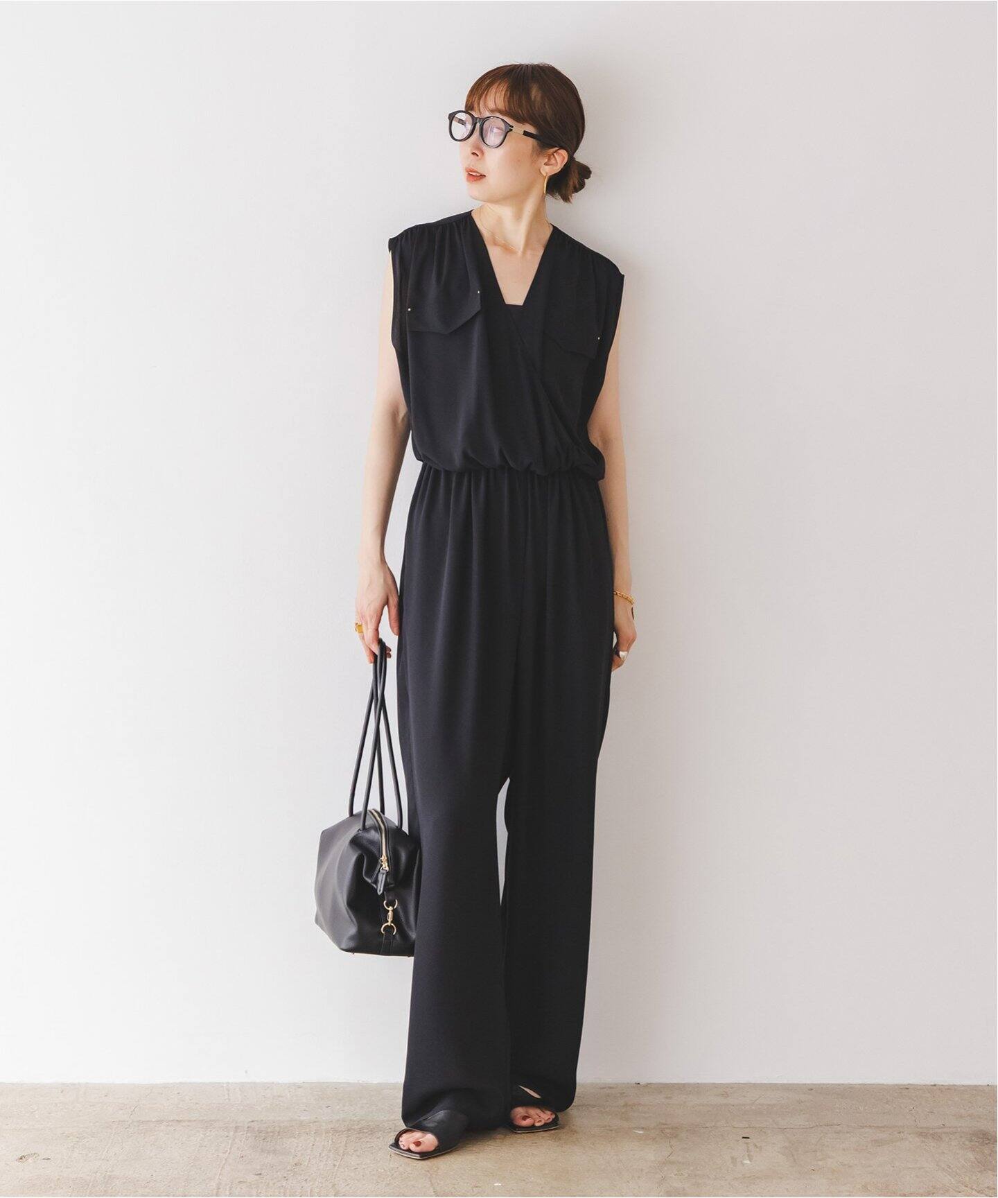 洗える】ミリタリーバックサテンオールインワン（つなぎ