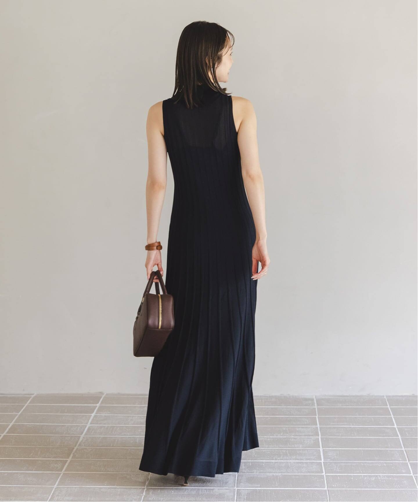 NOBLE×L'AUBE BLANC】シアーワイドリブニットワンピース（ワンピース