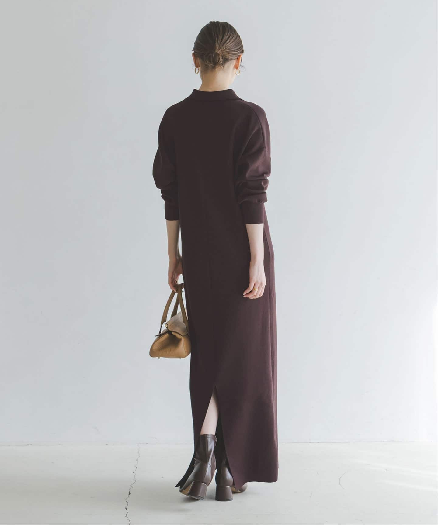 追加》ポロシャツニットワンピース（ニットワンピース）｜NOBLE