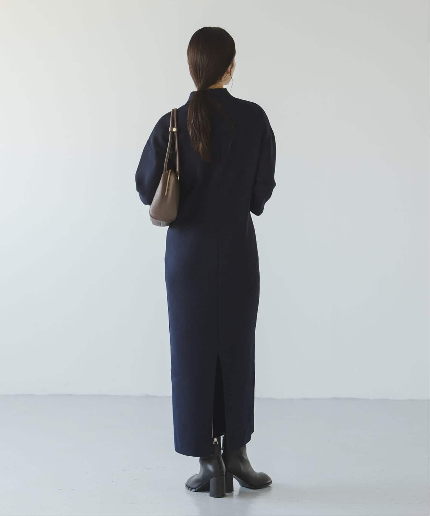 追加》ポロシャツニットワンピース（ニットワンピース）｜NOBLE