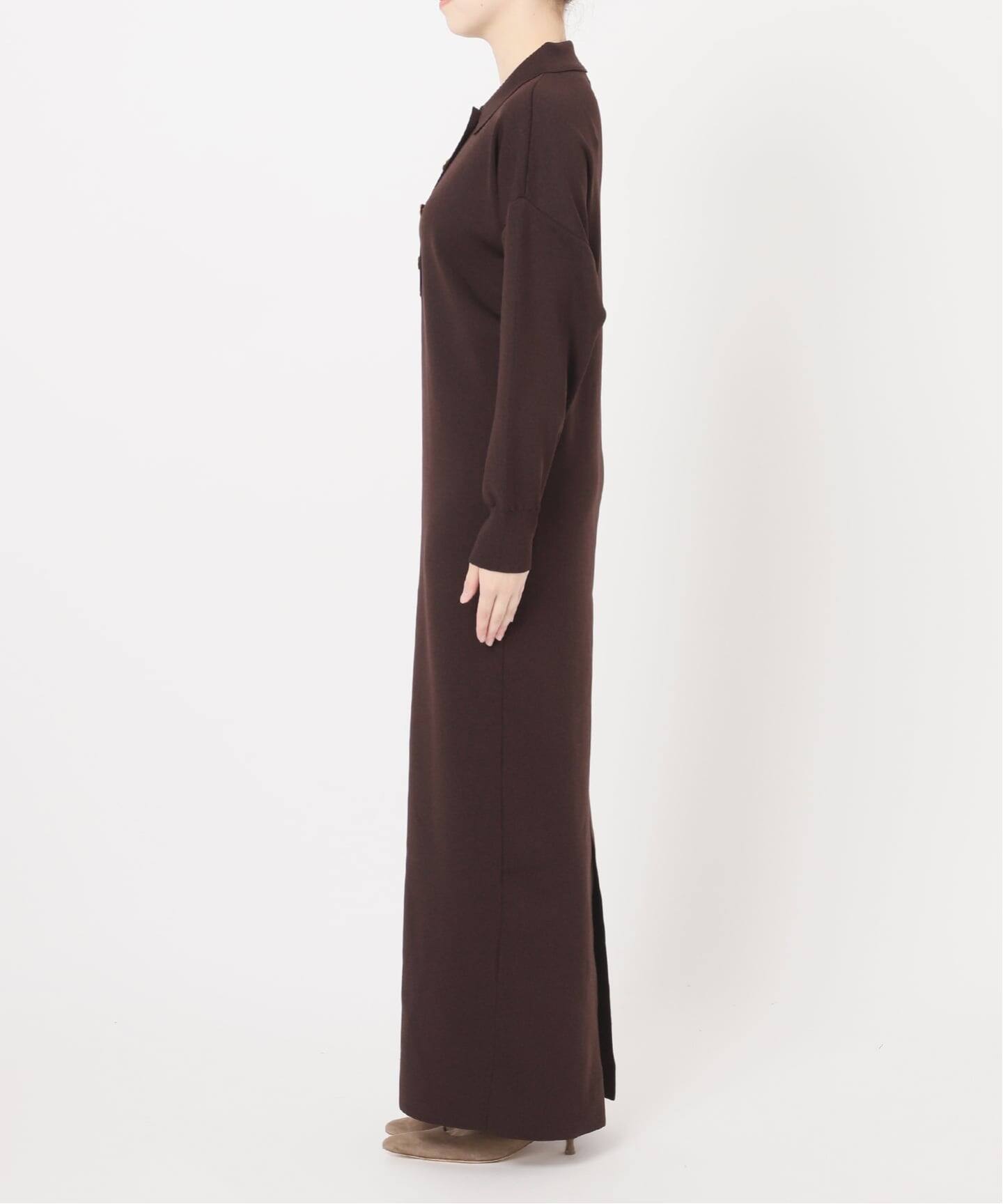 追加》ポロシャツニットワンピース（ニットワンピース）｜NOBLE