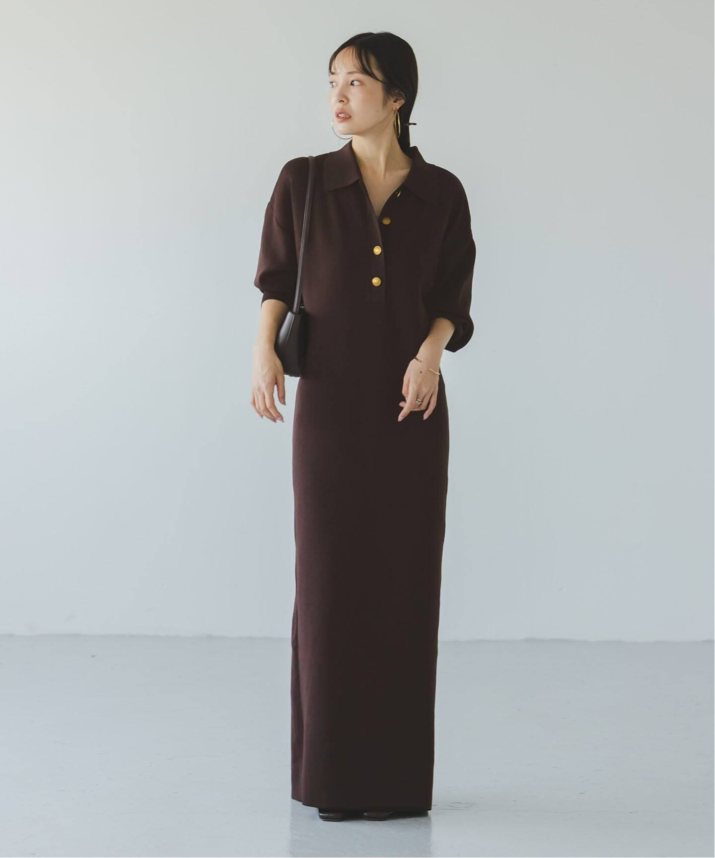 追加》ポロシャツニットワンピース 2（ニットワンピース）｜NOBLE