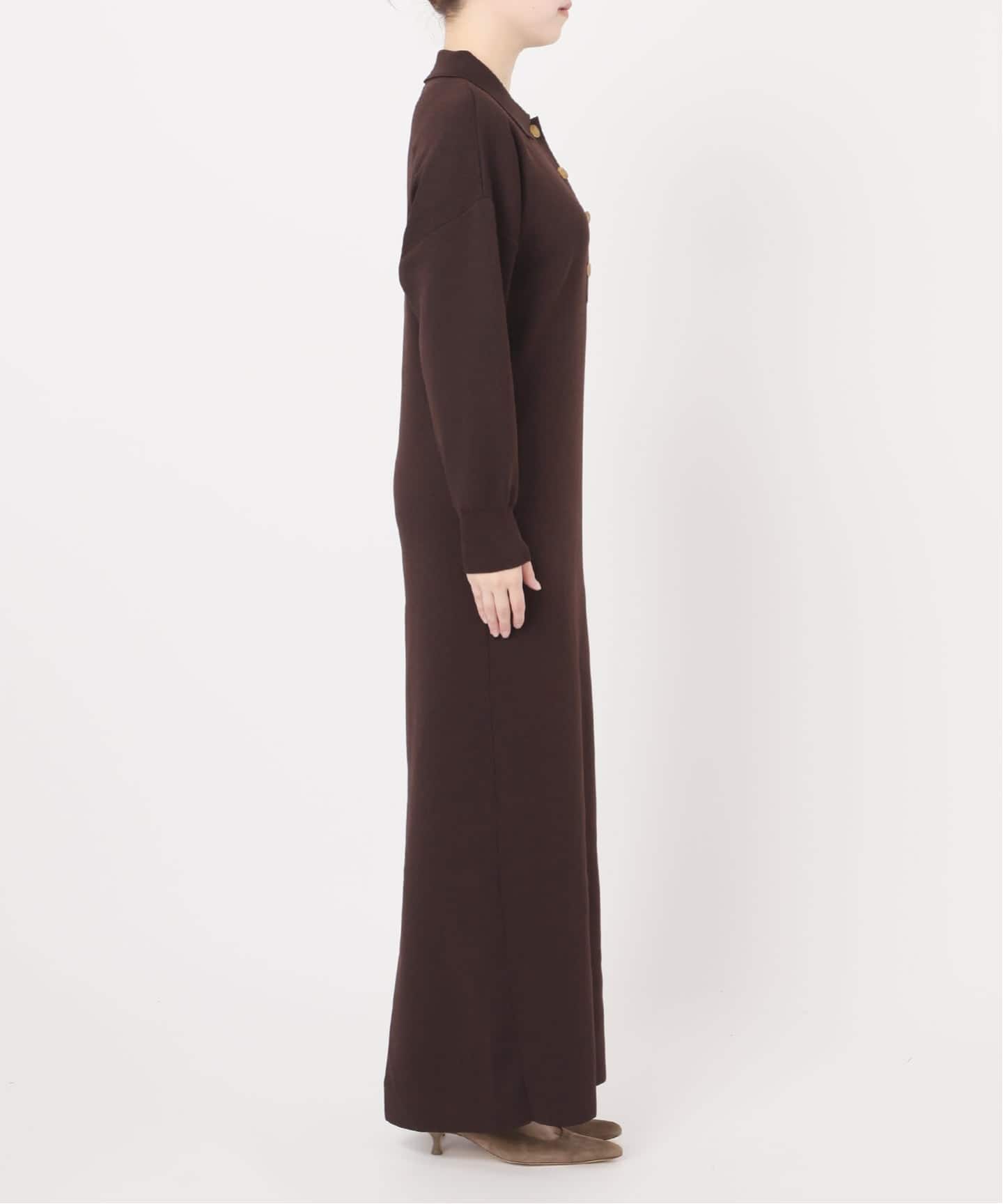 追加》ポロシャツニットワンピース 2（ニットワンピース）｜NOBLE